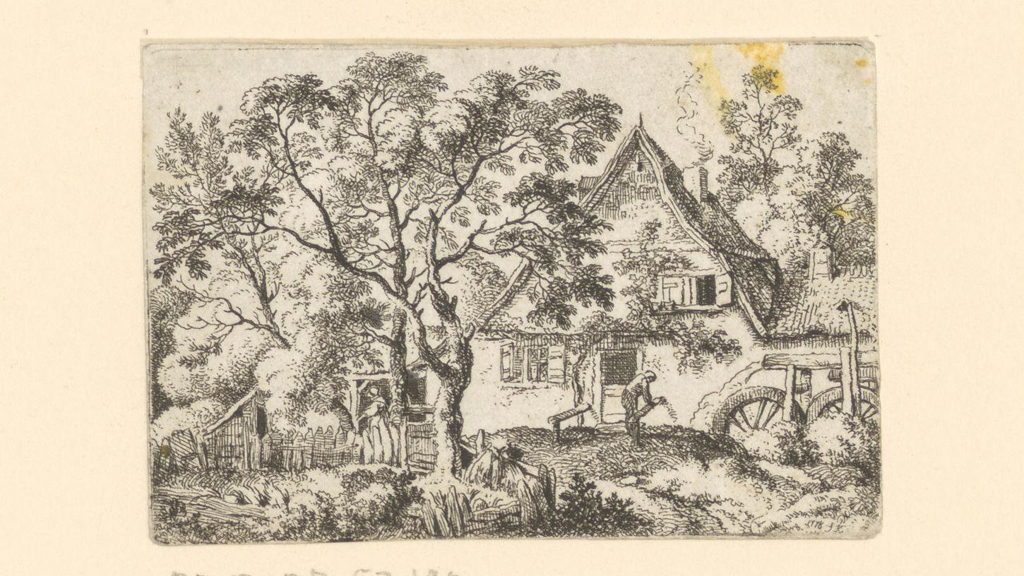 Landschap met een watermolen