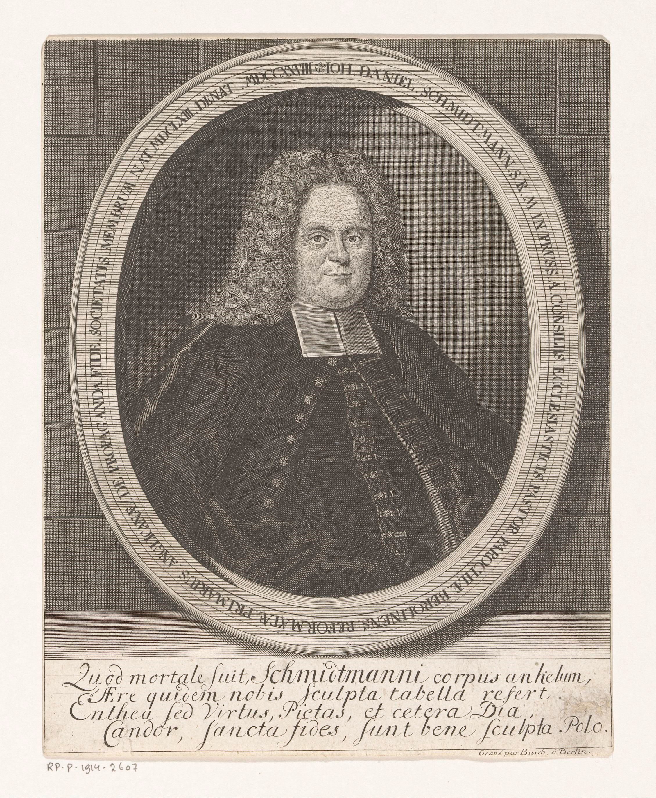 Portret van Johann Daniel Schmidtmann