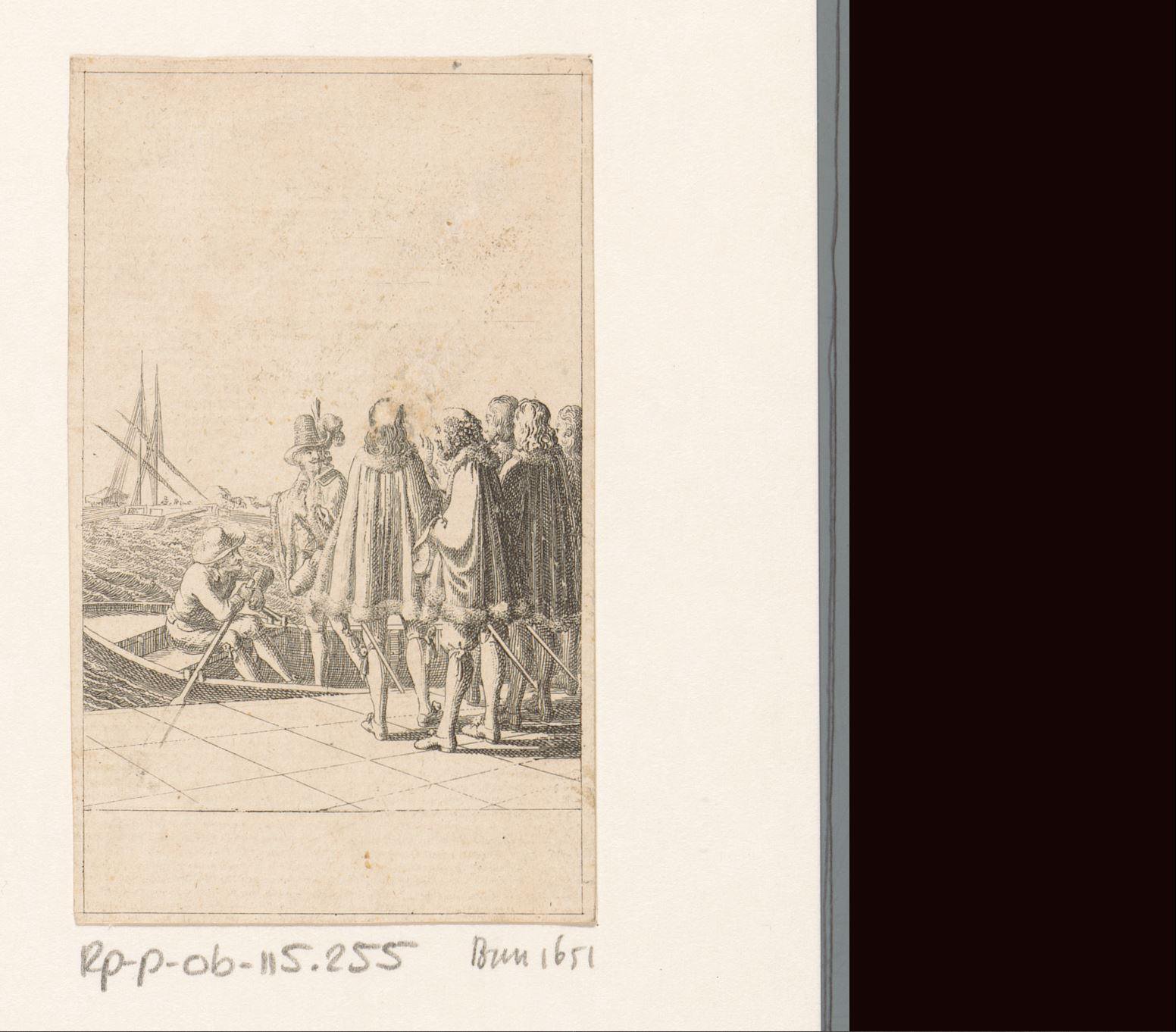 Alfons V van Aragon stapt in de sloep