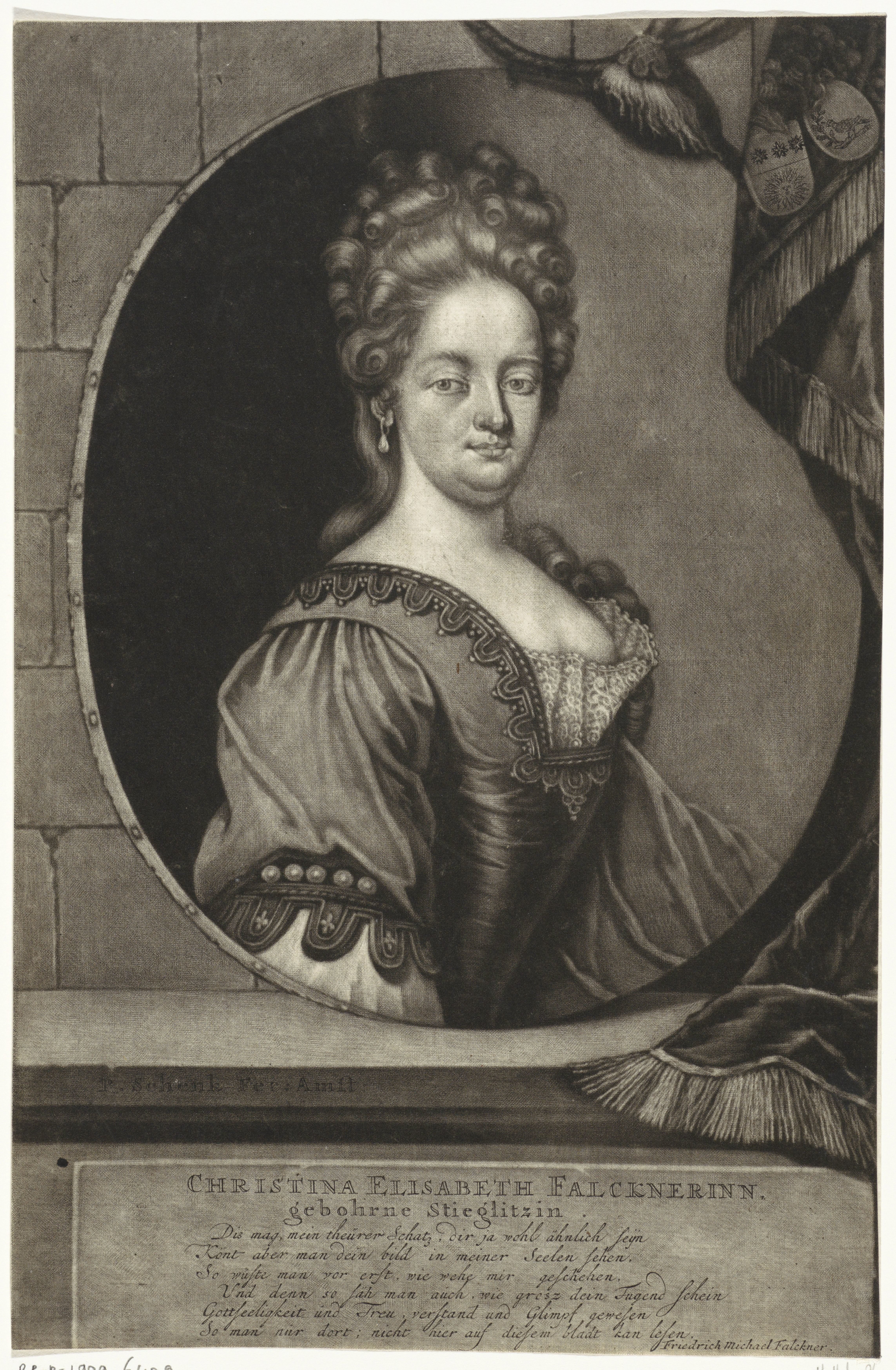 Portret van Christina Elisabeth Falckner