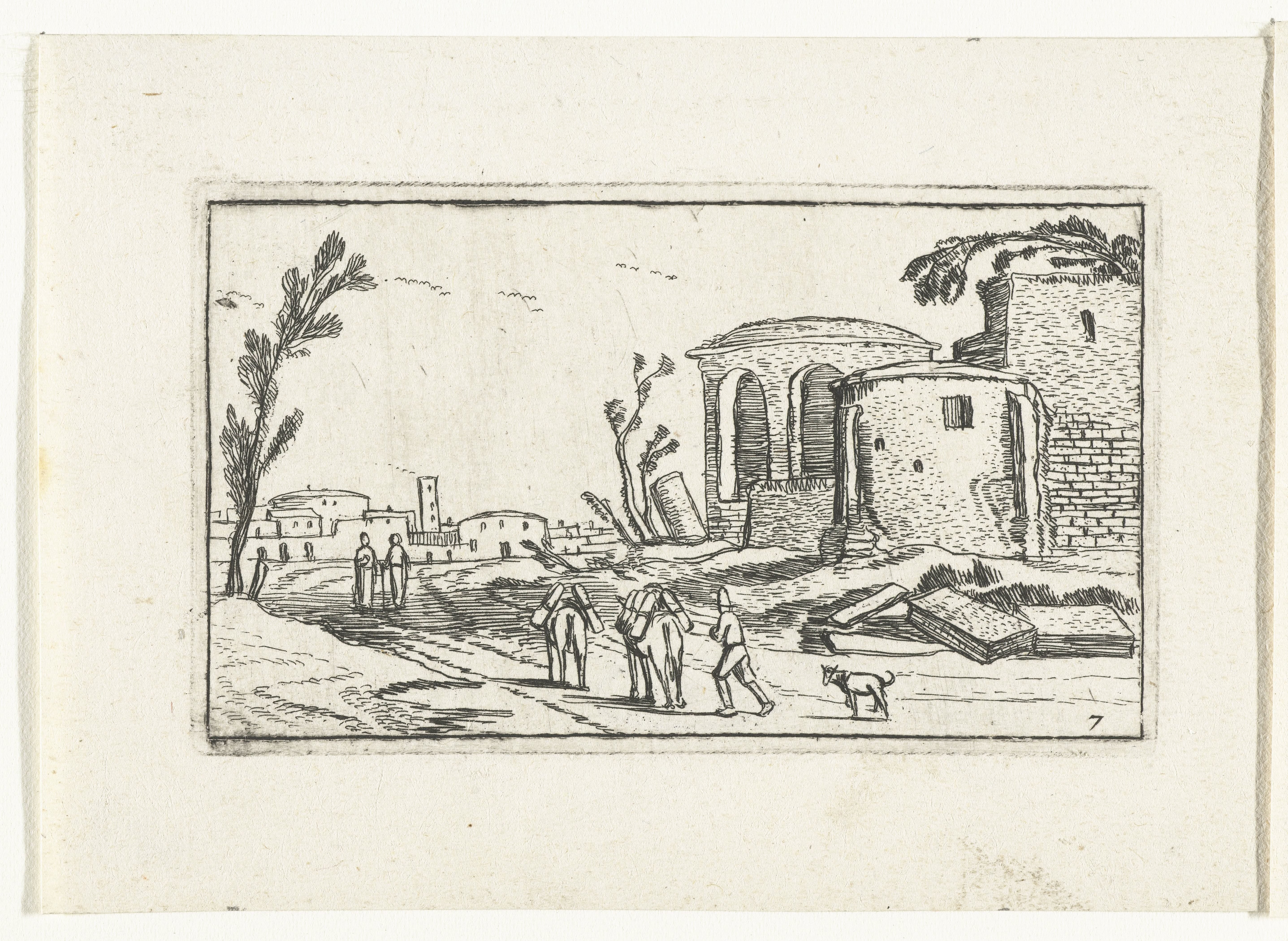 Landschap met ruïnes