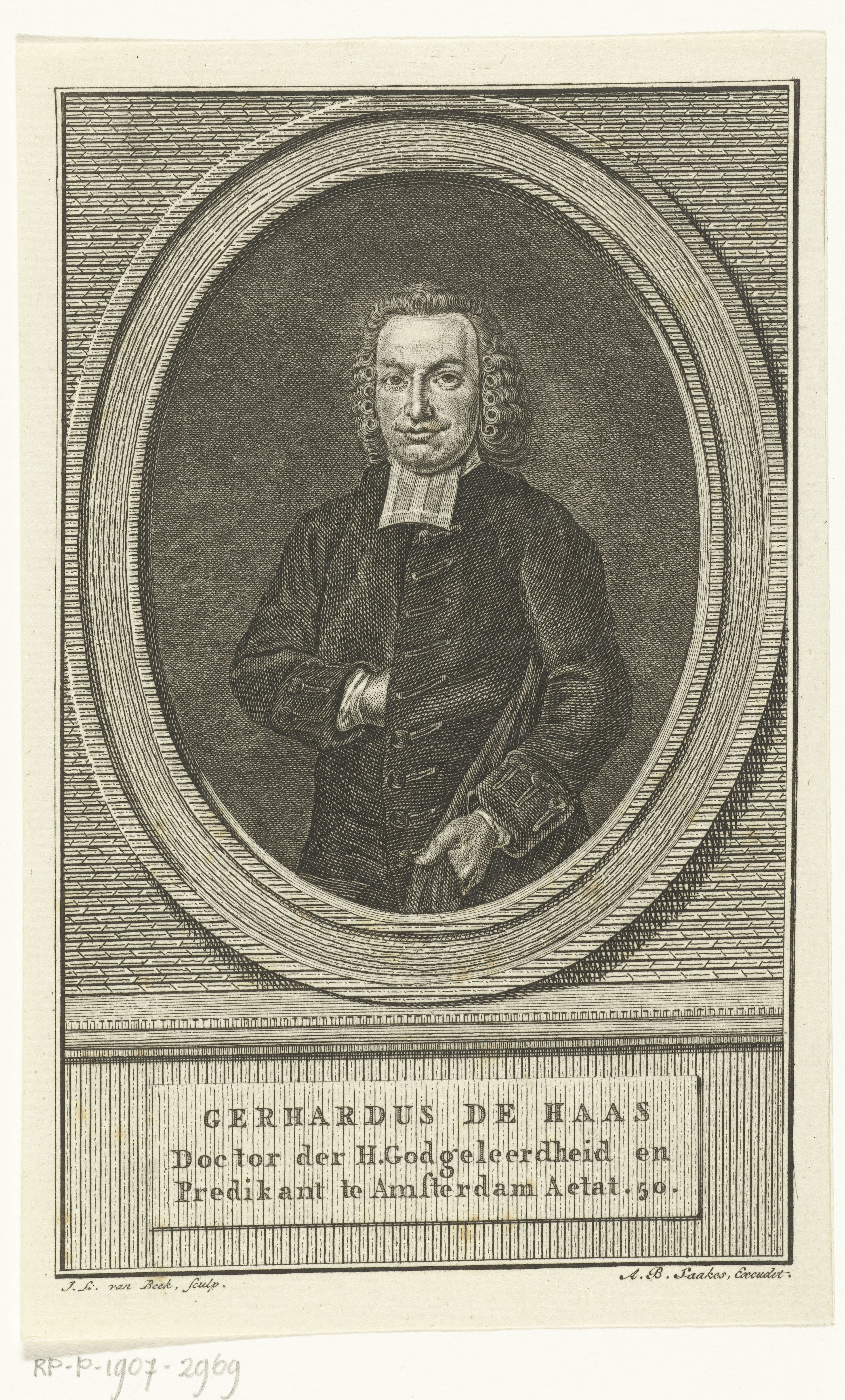 Portret van predikant Gerardus de Haas