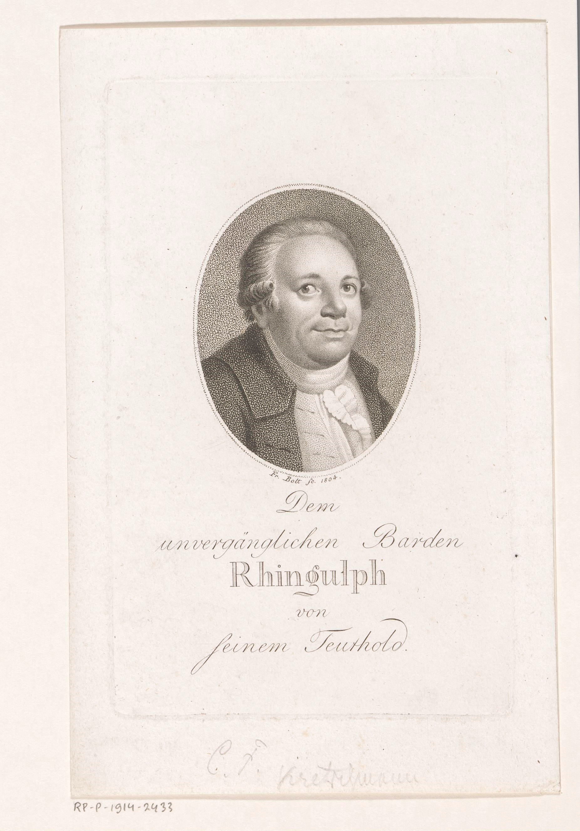 Portret van Carl Friedrich Kretschmann