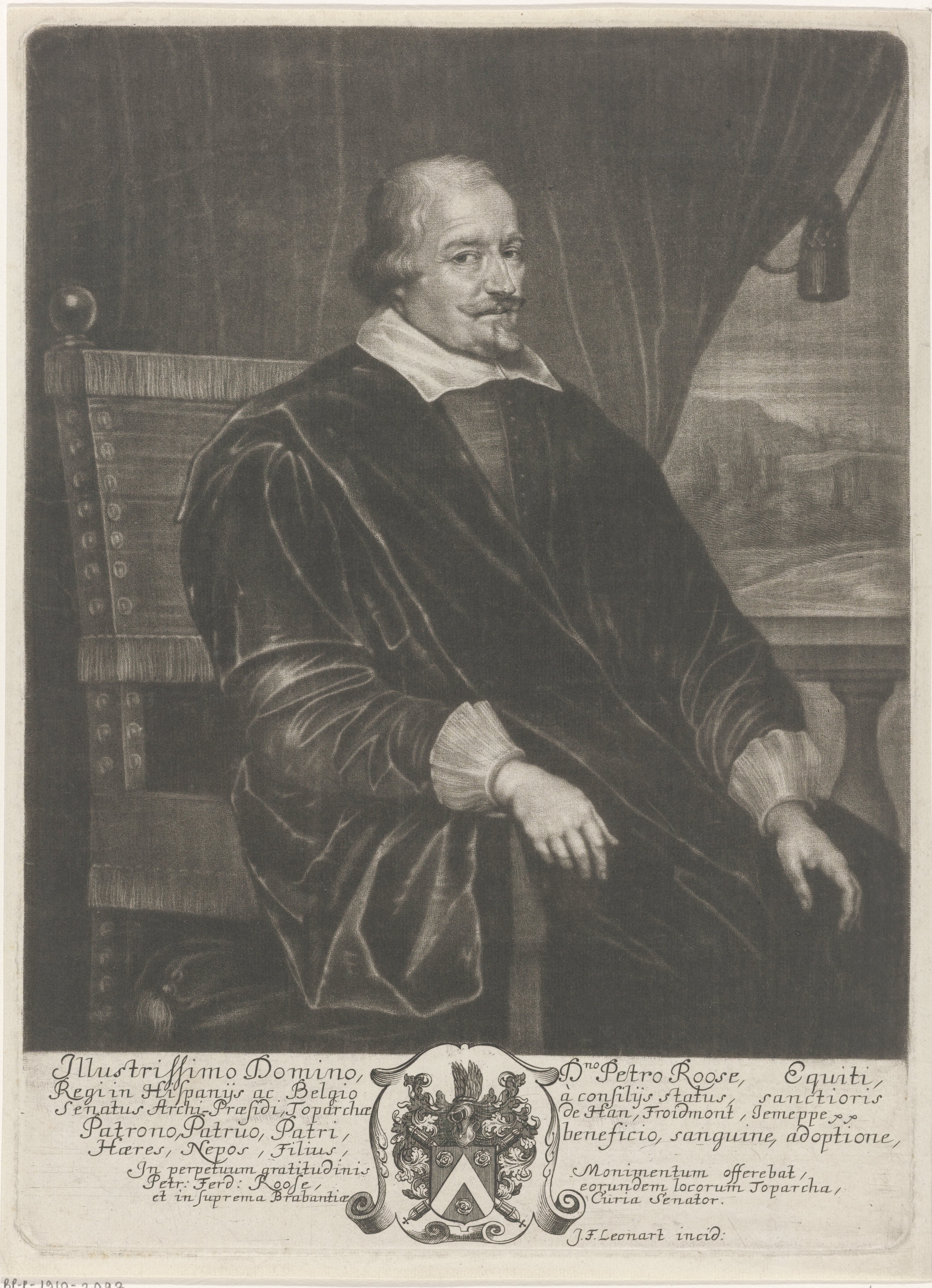 Portret van Peter Roose zittend in een fauteuil