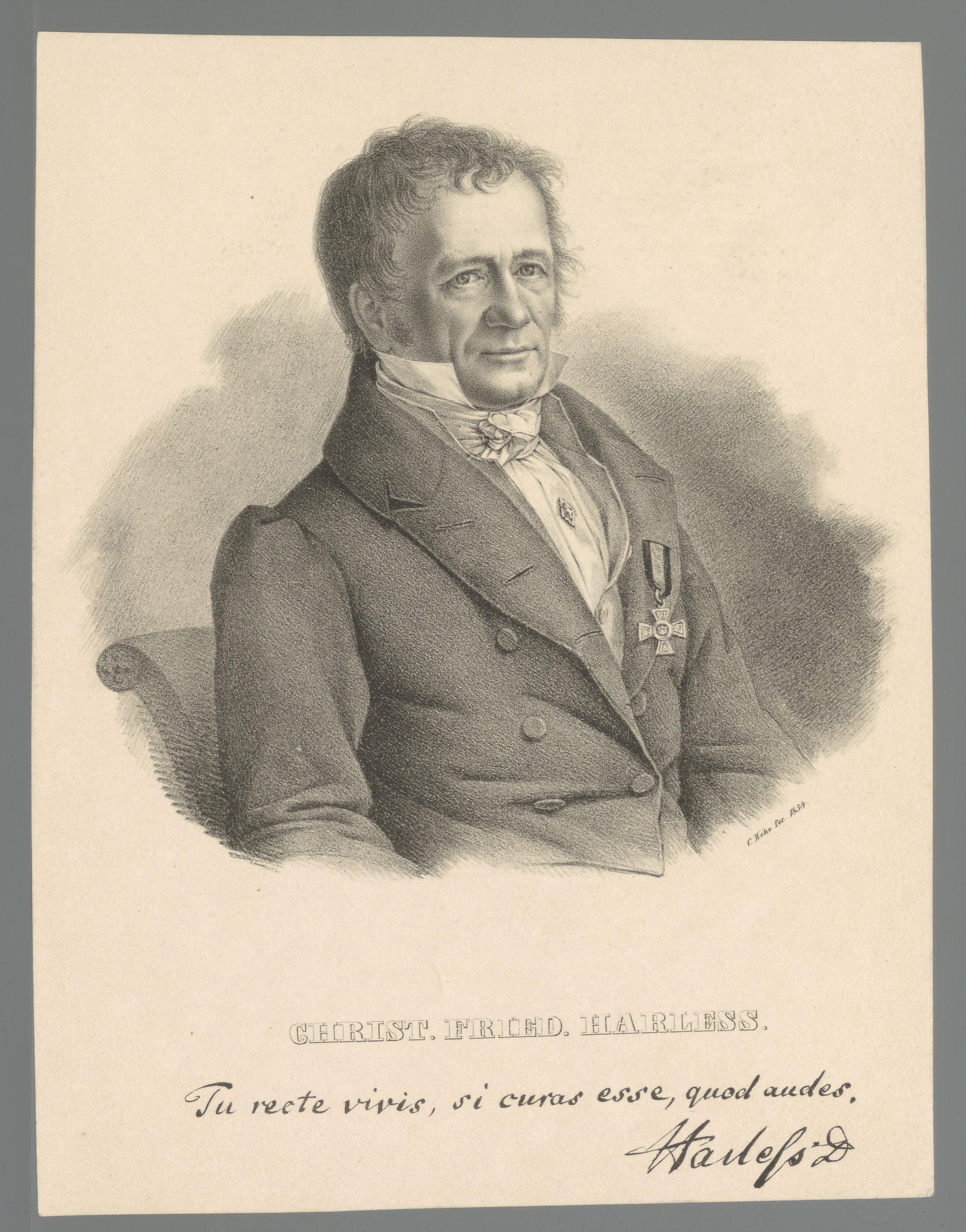 Portret van Johann Christian Harless