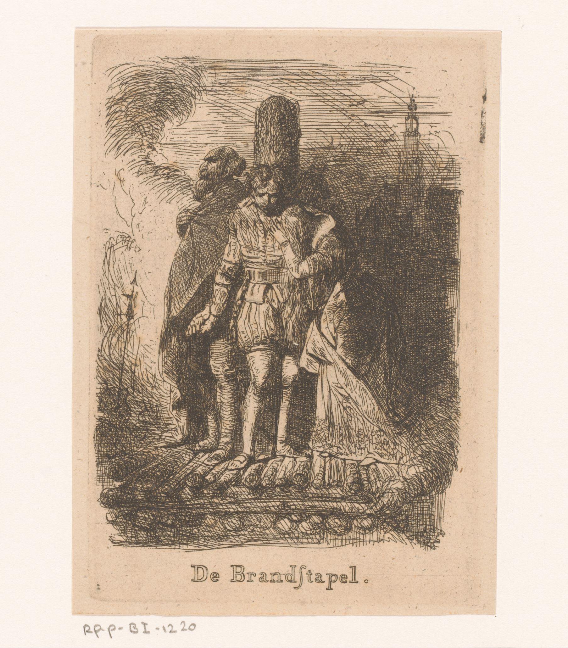 Drie figuren op de brandstapel