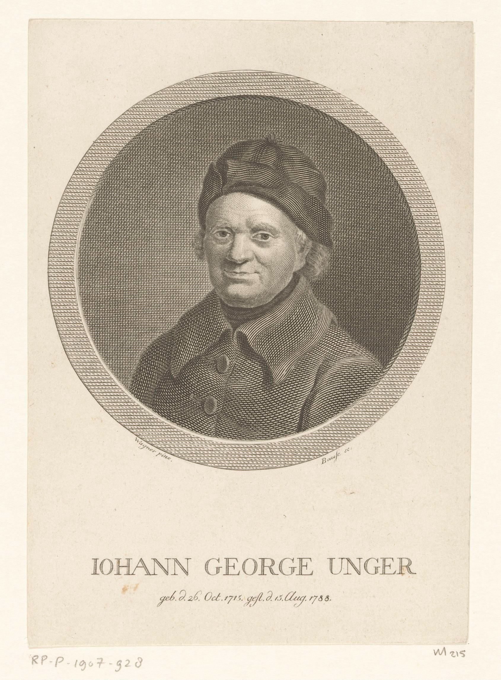 Portret van Johann Georg Unger