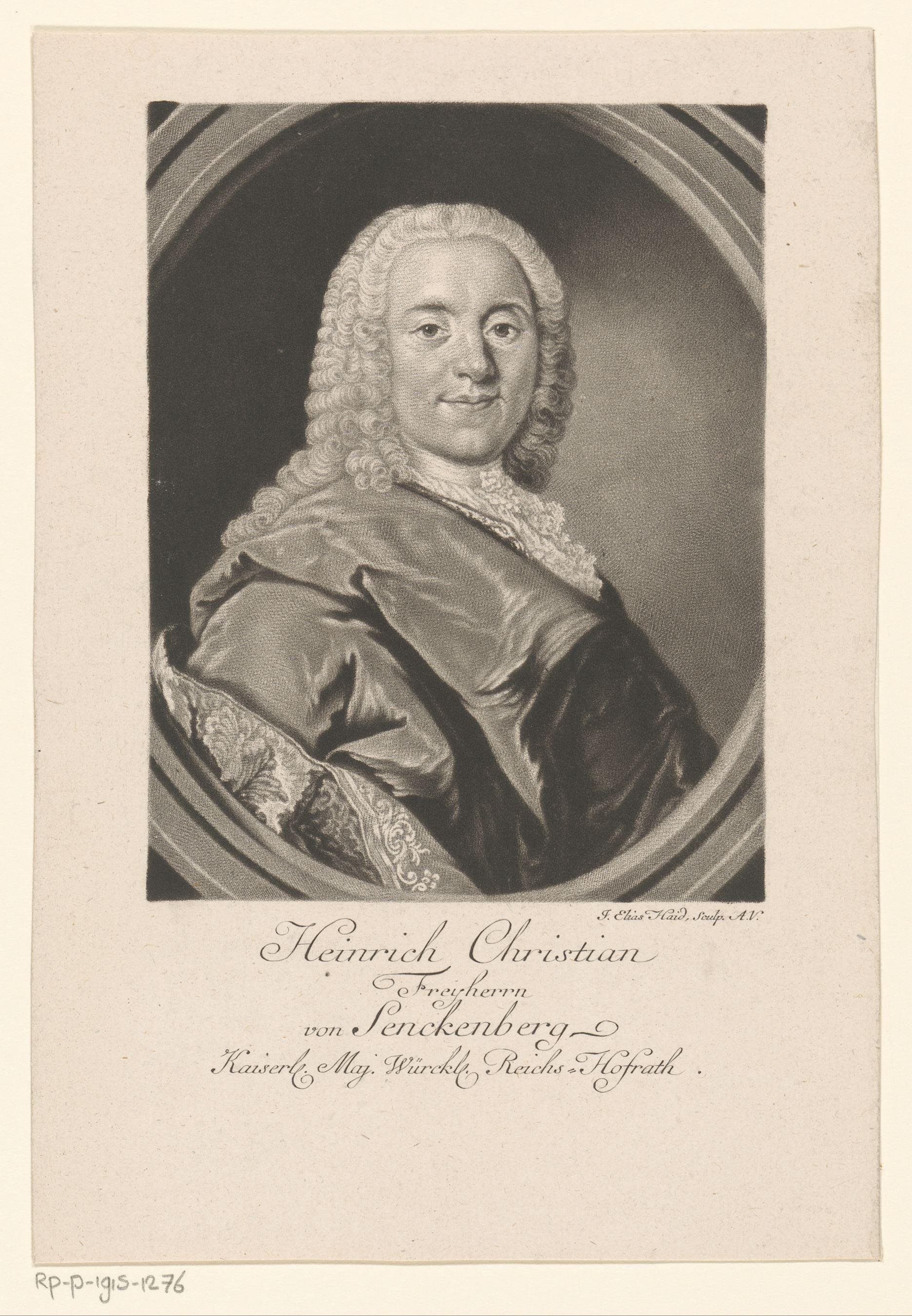 Portret van Heinrich Christian von Senckenberg