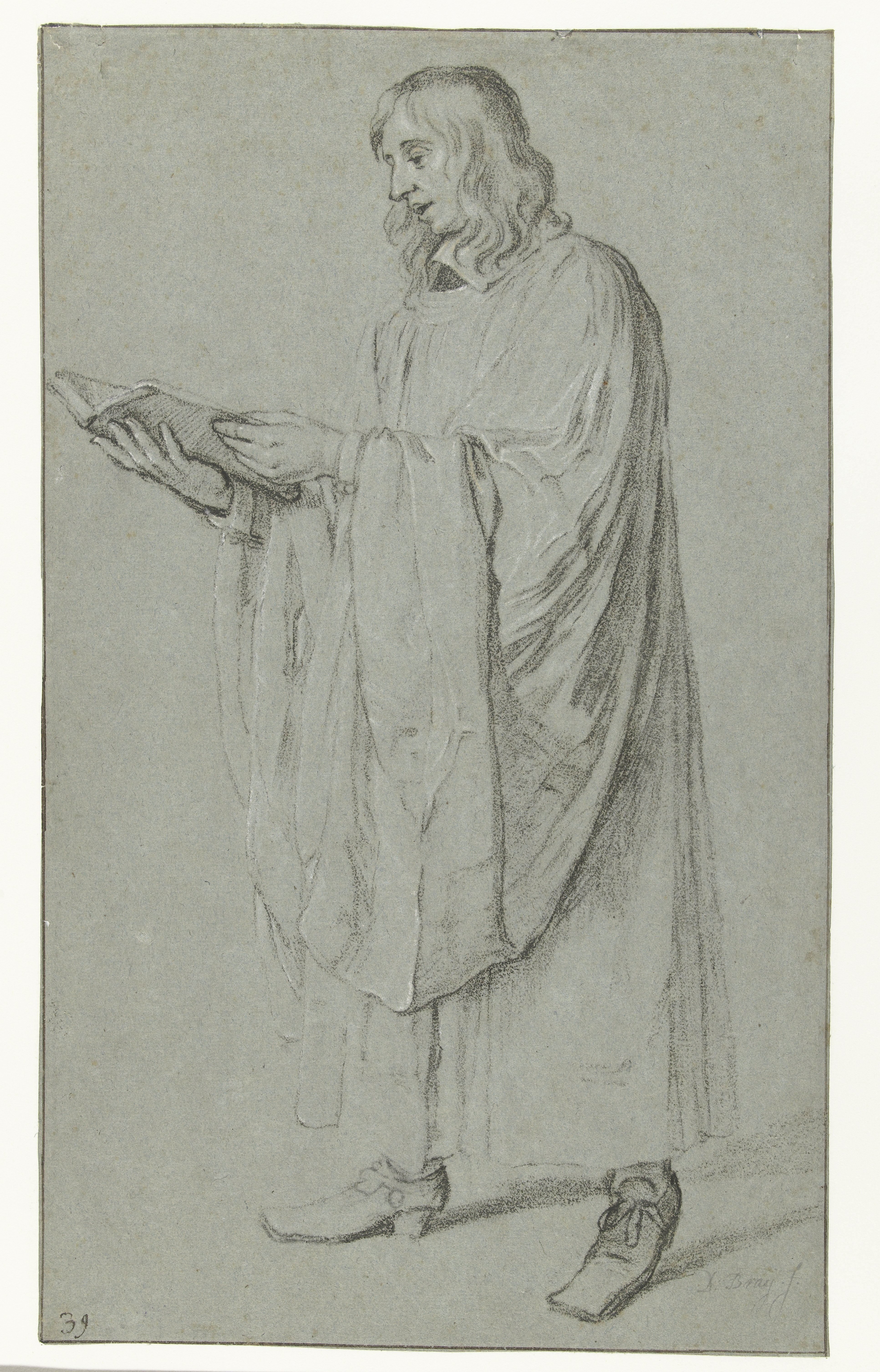Study of a Standing Cleric, Holding a Book