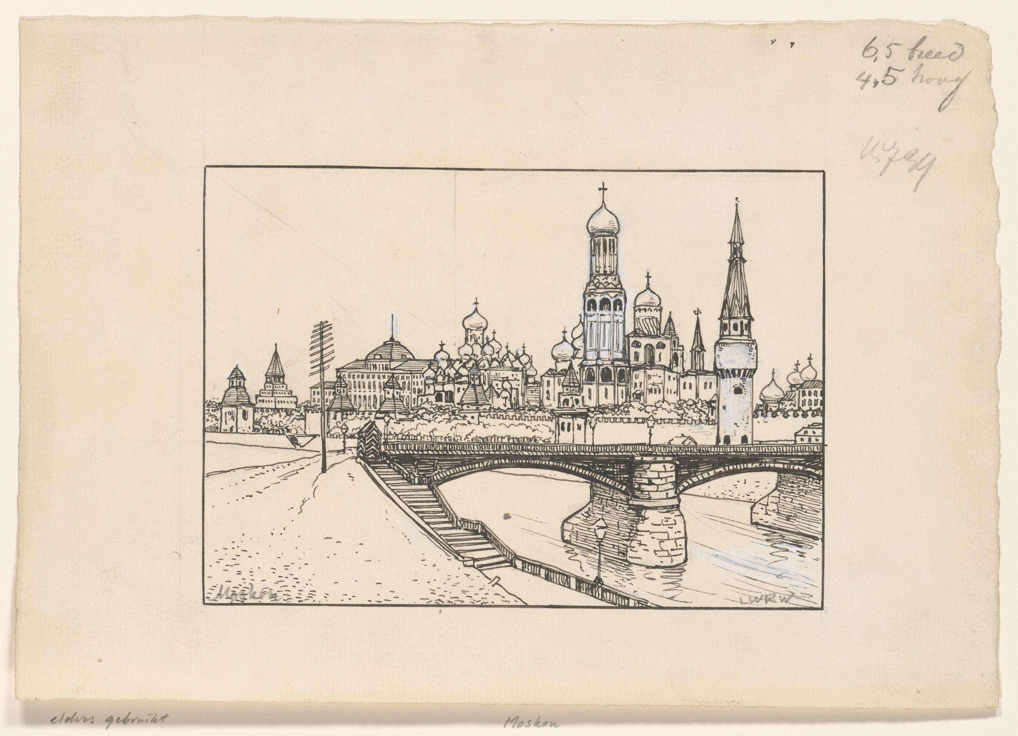 Gezicht op het Kremlin te Moskou
