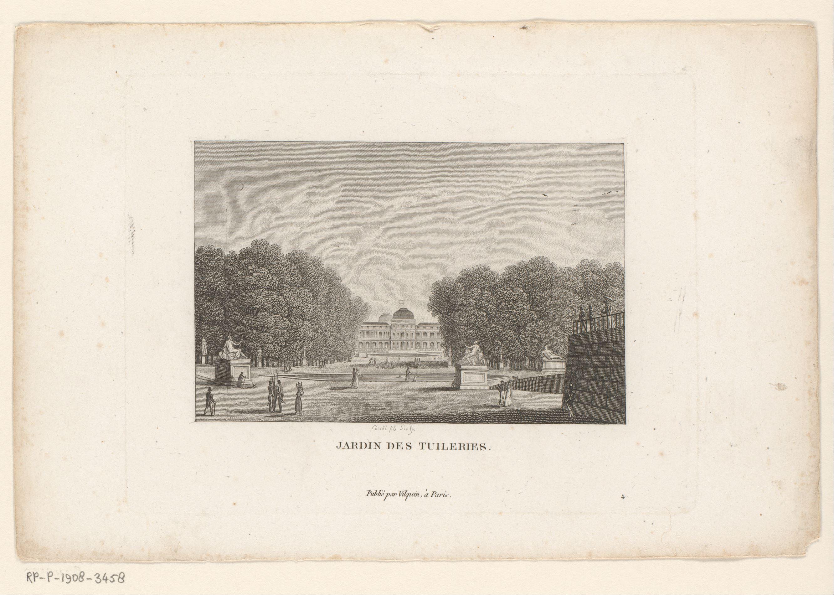Gezicht op de Jardin des Tuileries