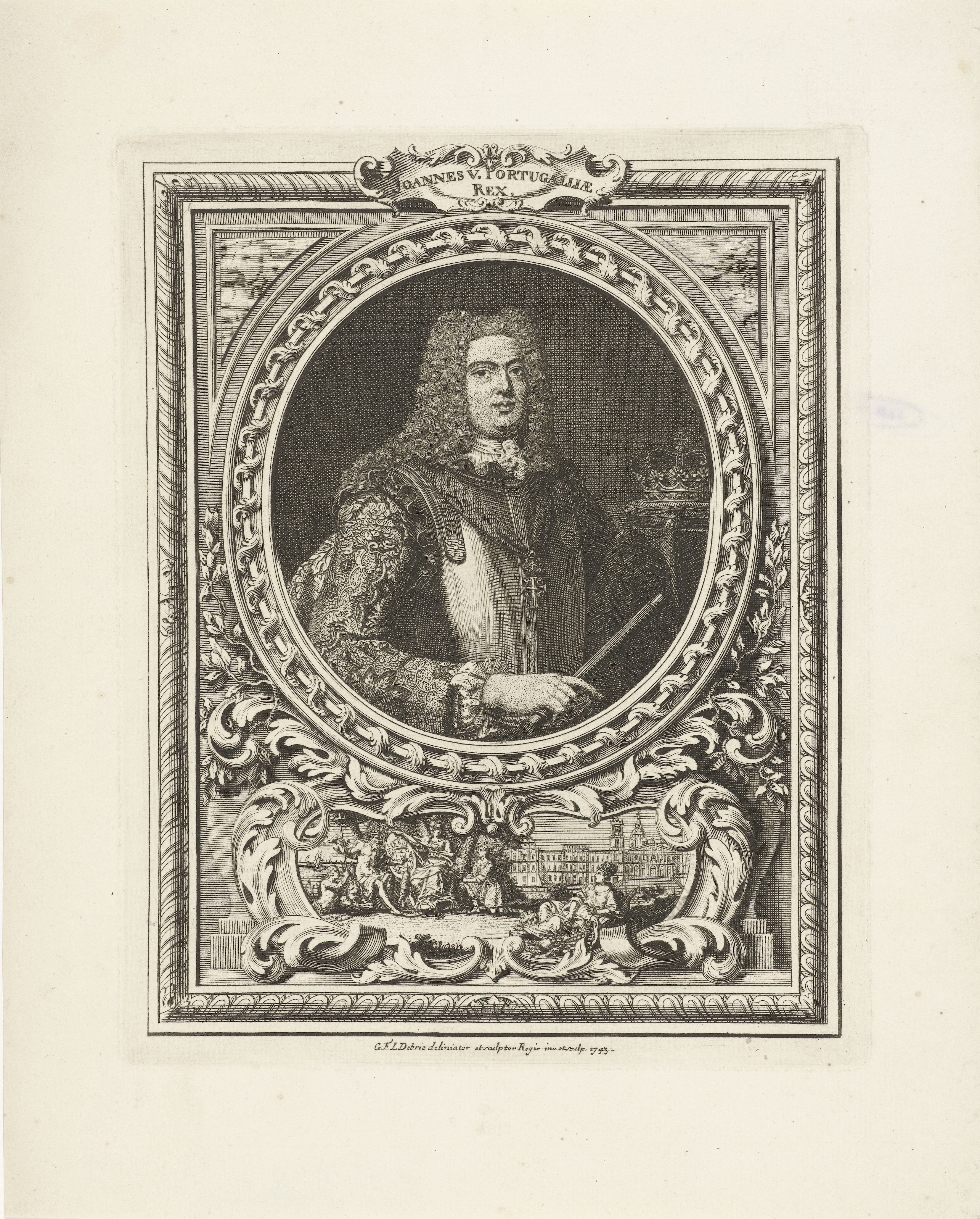 Portret van Johannes V, koning van Portugal