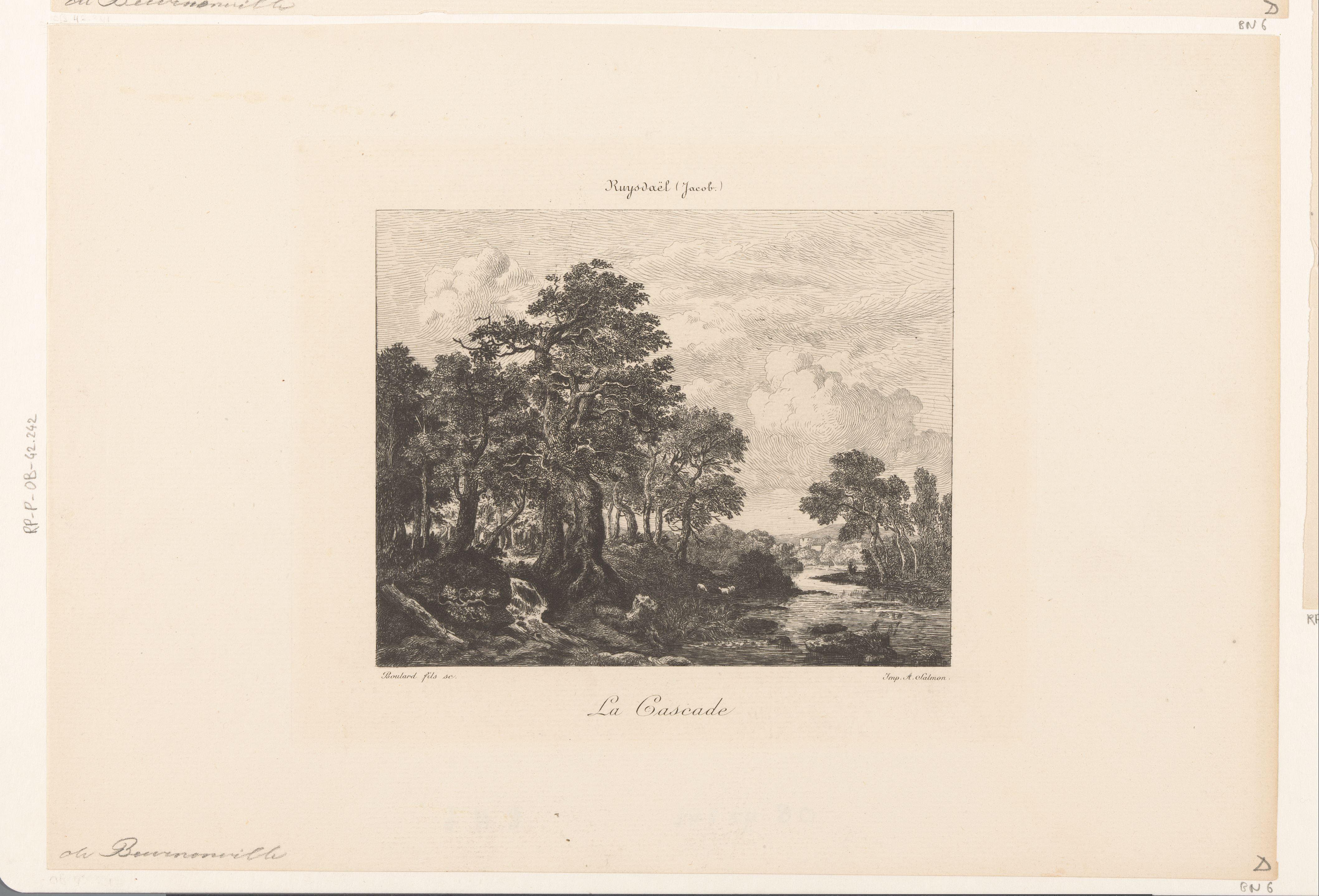 Rivierlandschap met cascade