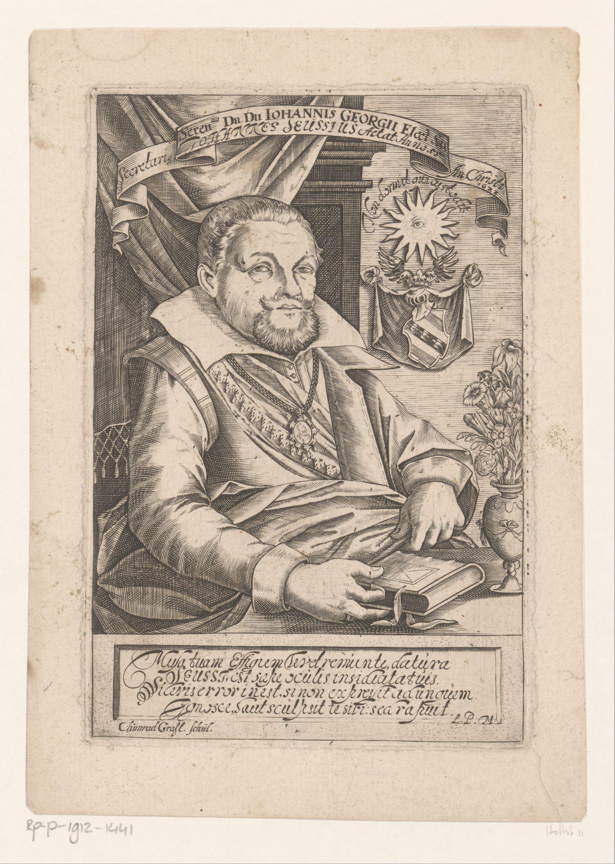 Portret van Johannes Seusse op 55-jarige leeftijd