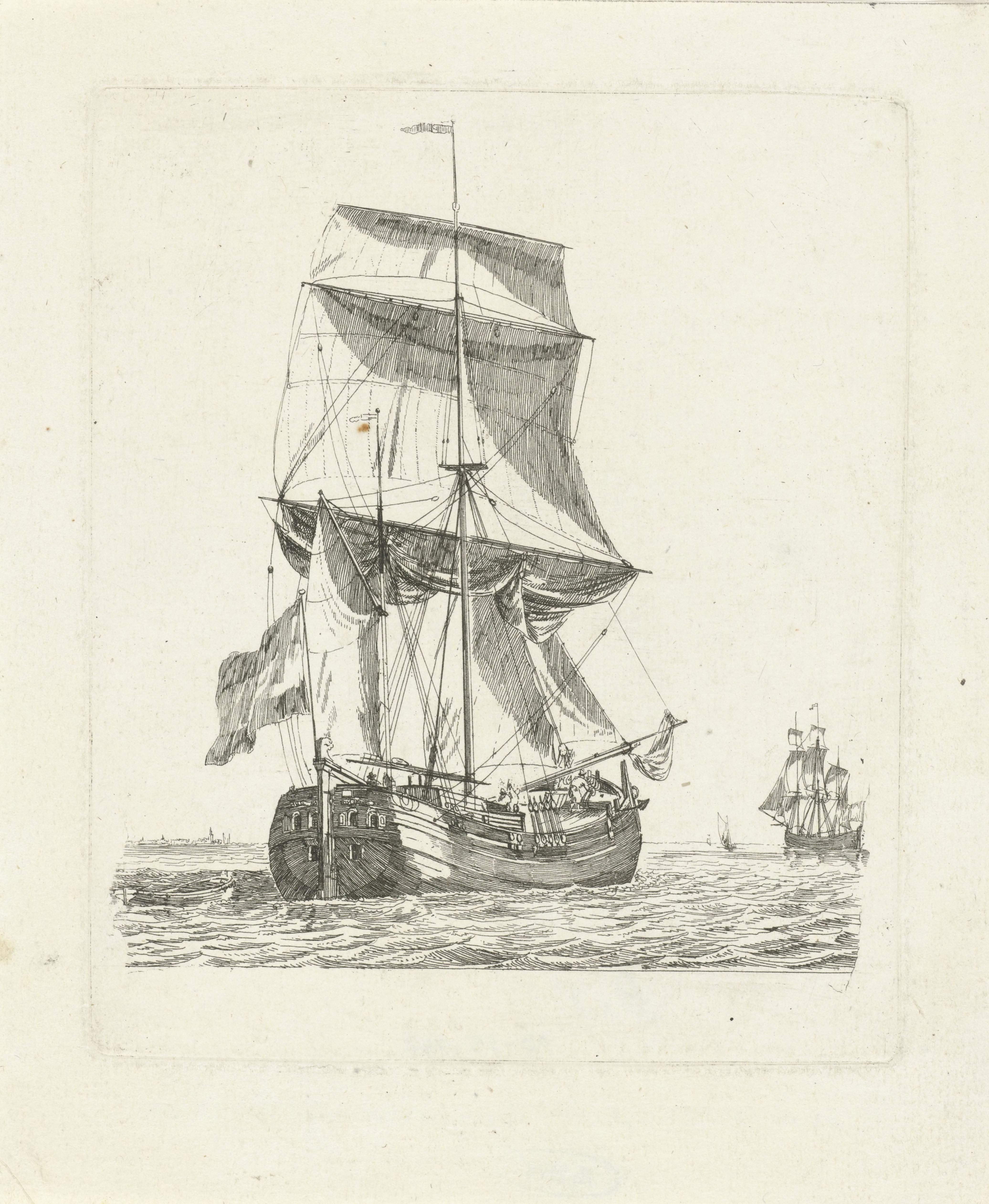 Koopvaardij hoeker met één mast