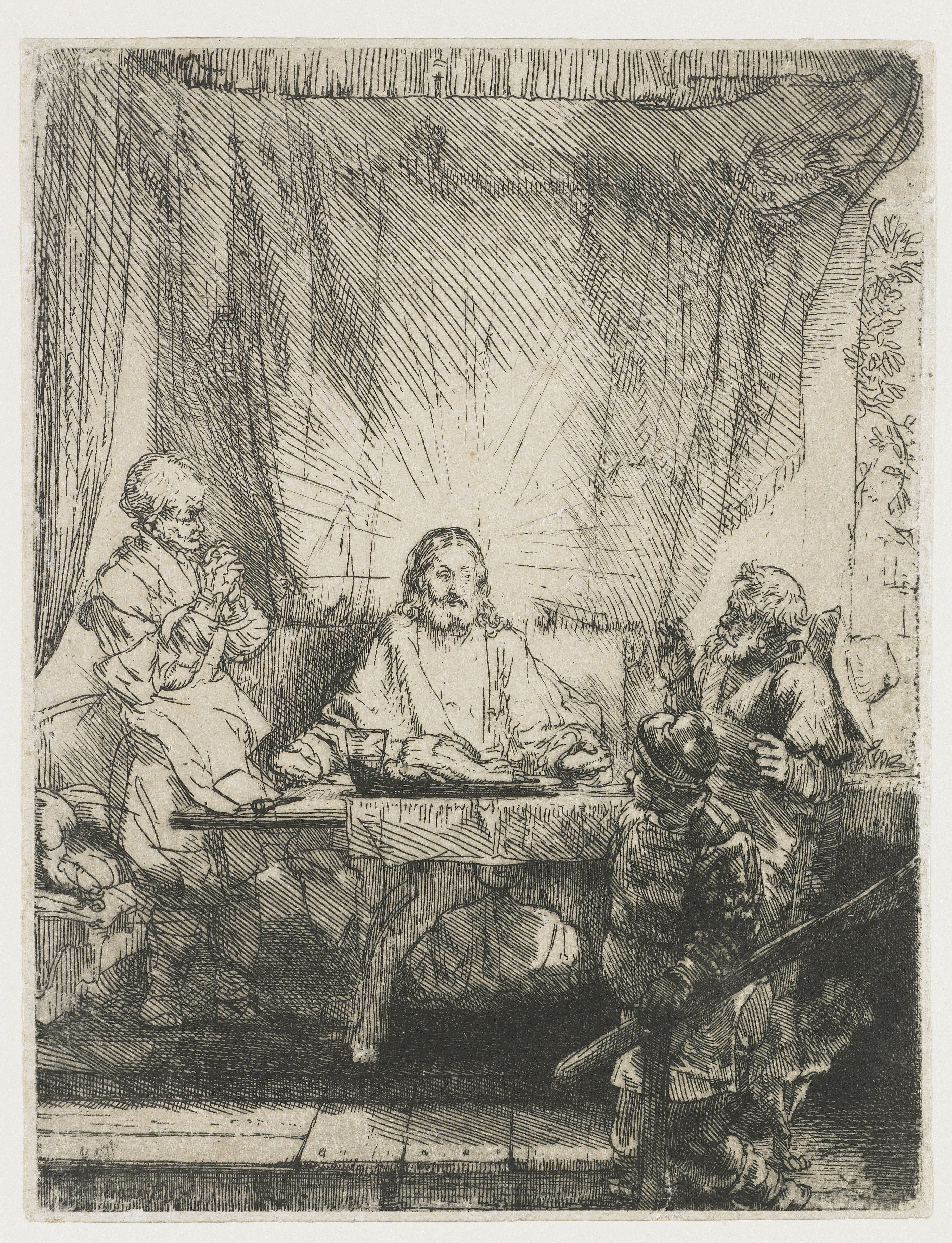 Christ at Emmaus: the larger plate