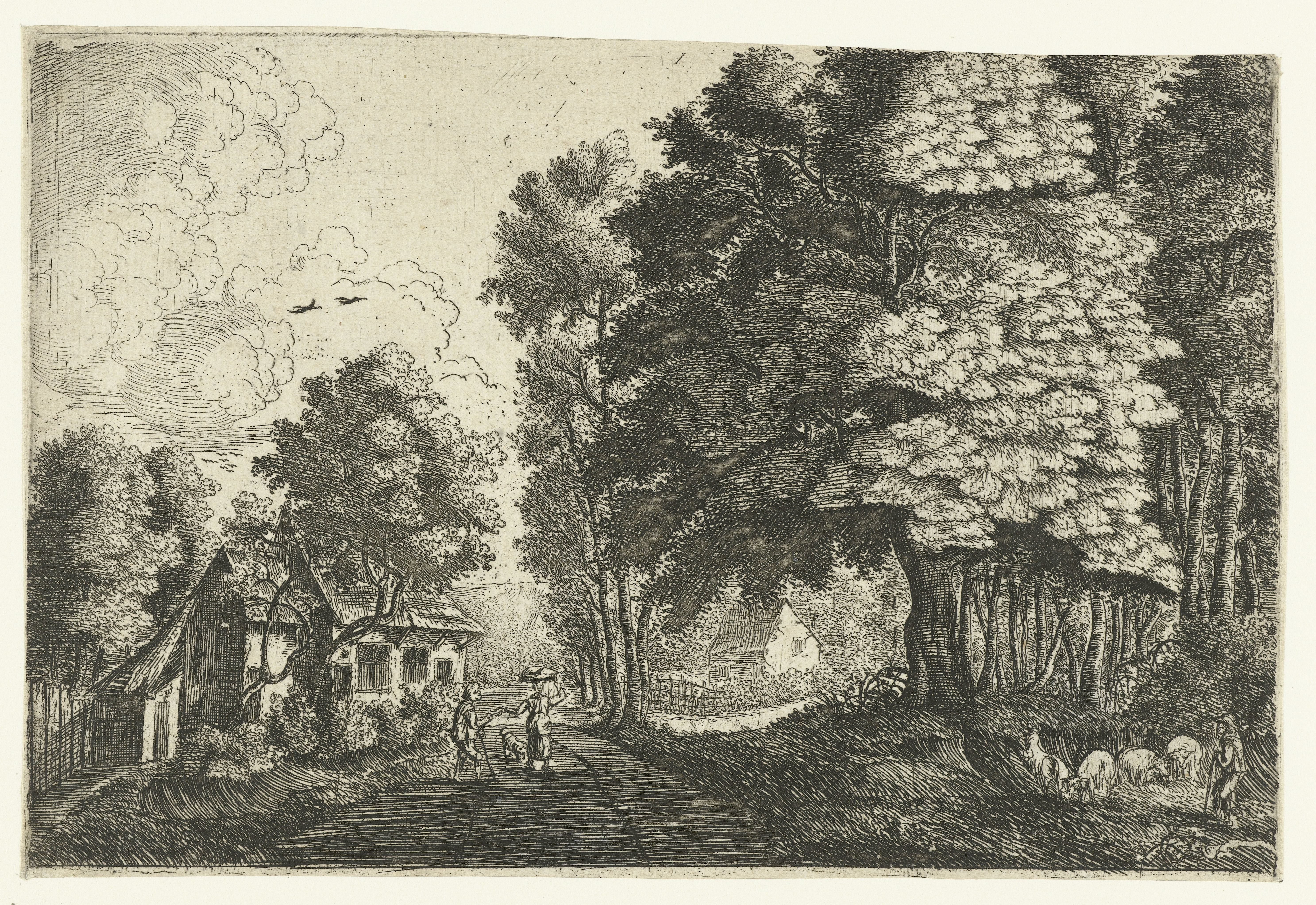 Herder bij een bosrand