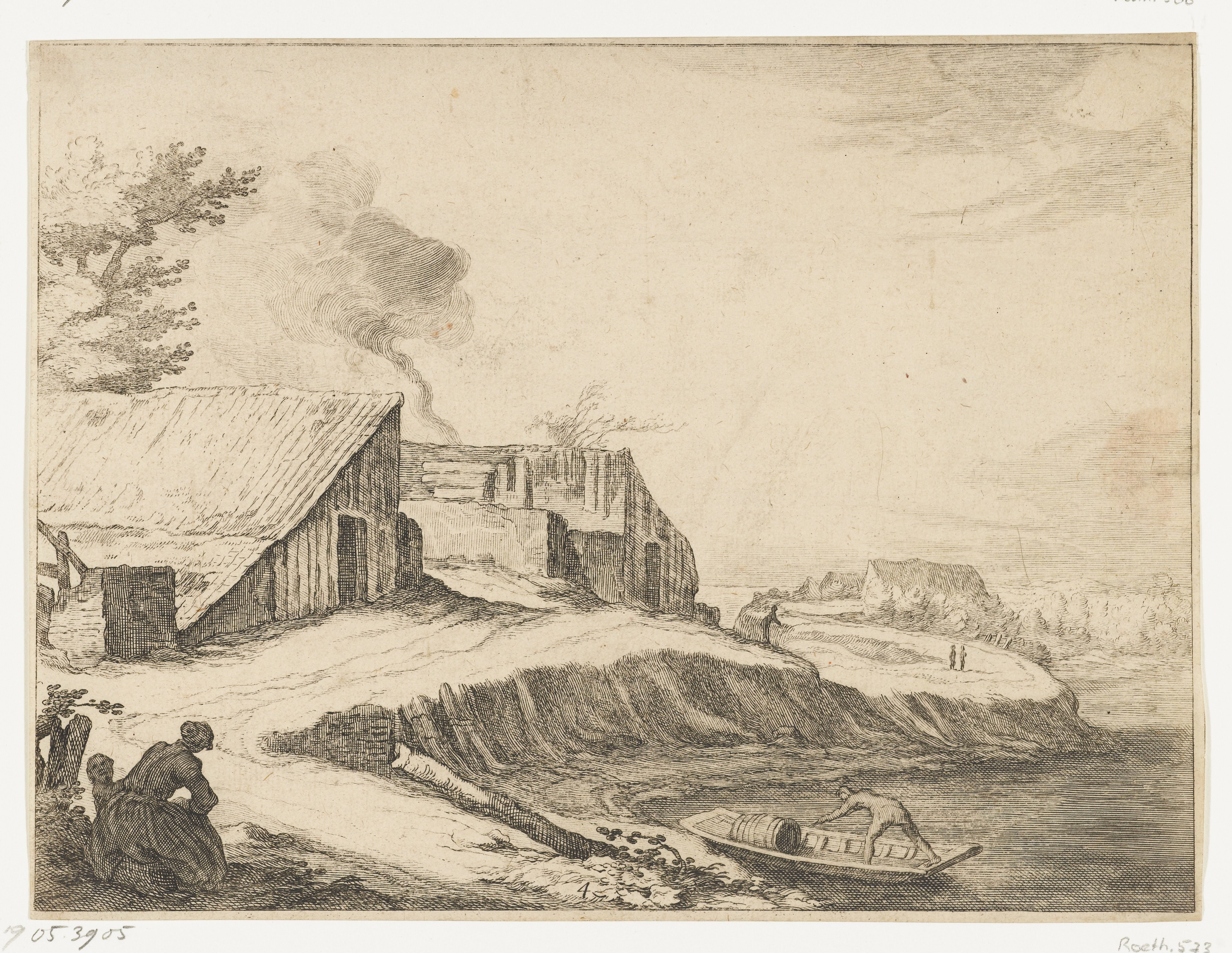 Een kalkoven bij een rivier
