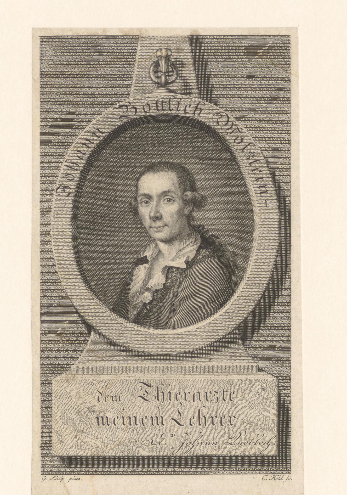 Portret van Johann Gottlieb Wolstein