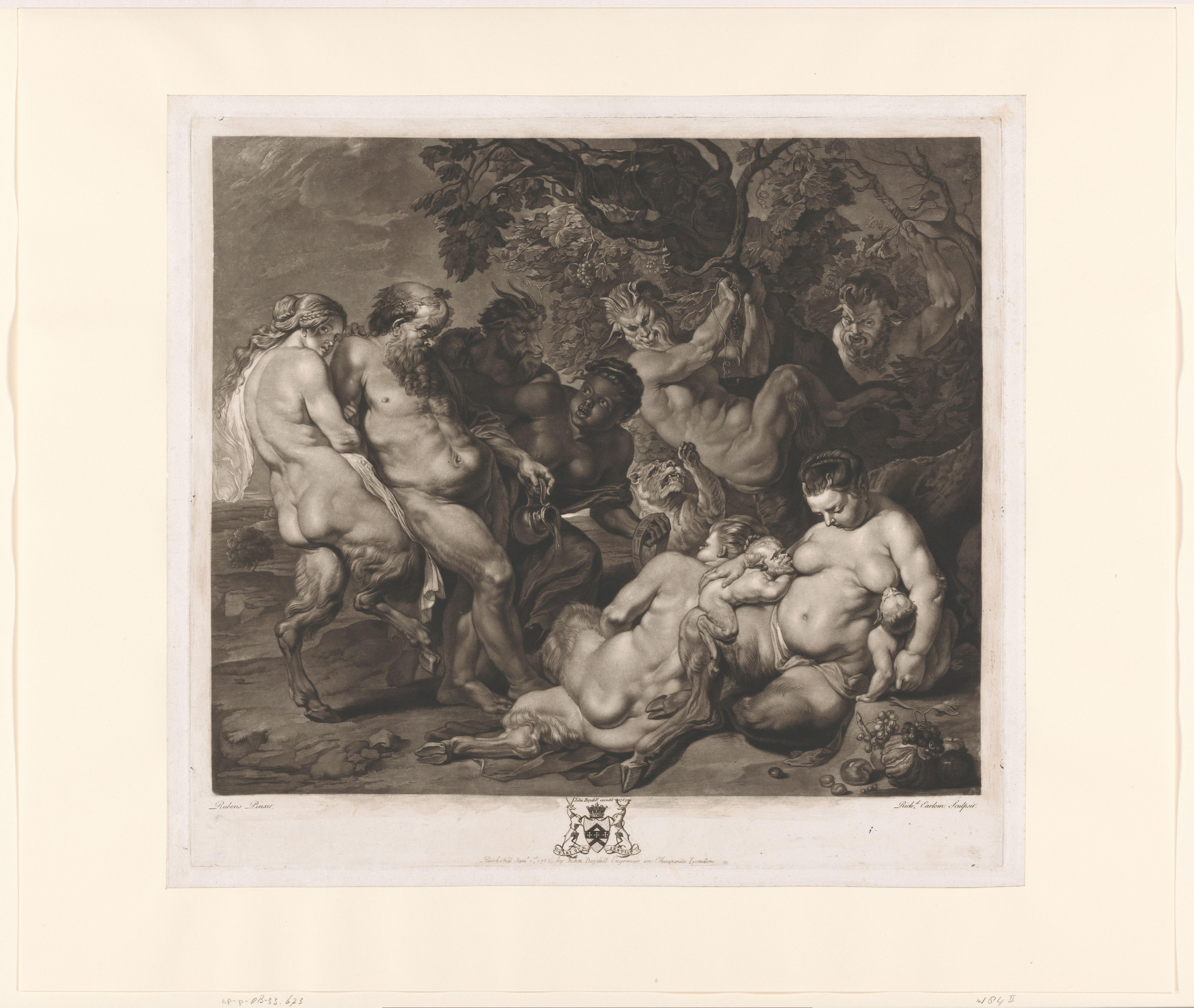 Silenus met een familie saters (Bacchanaal)