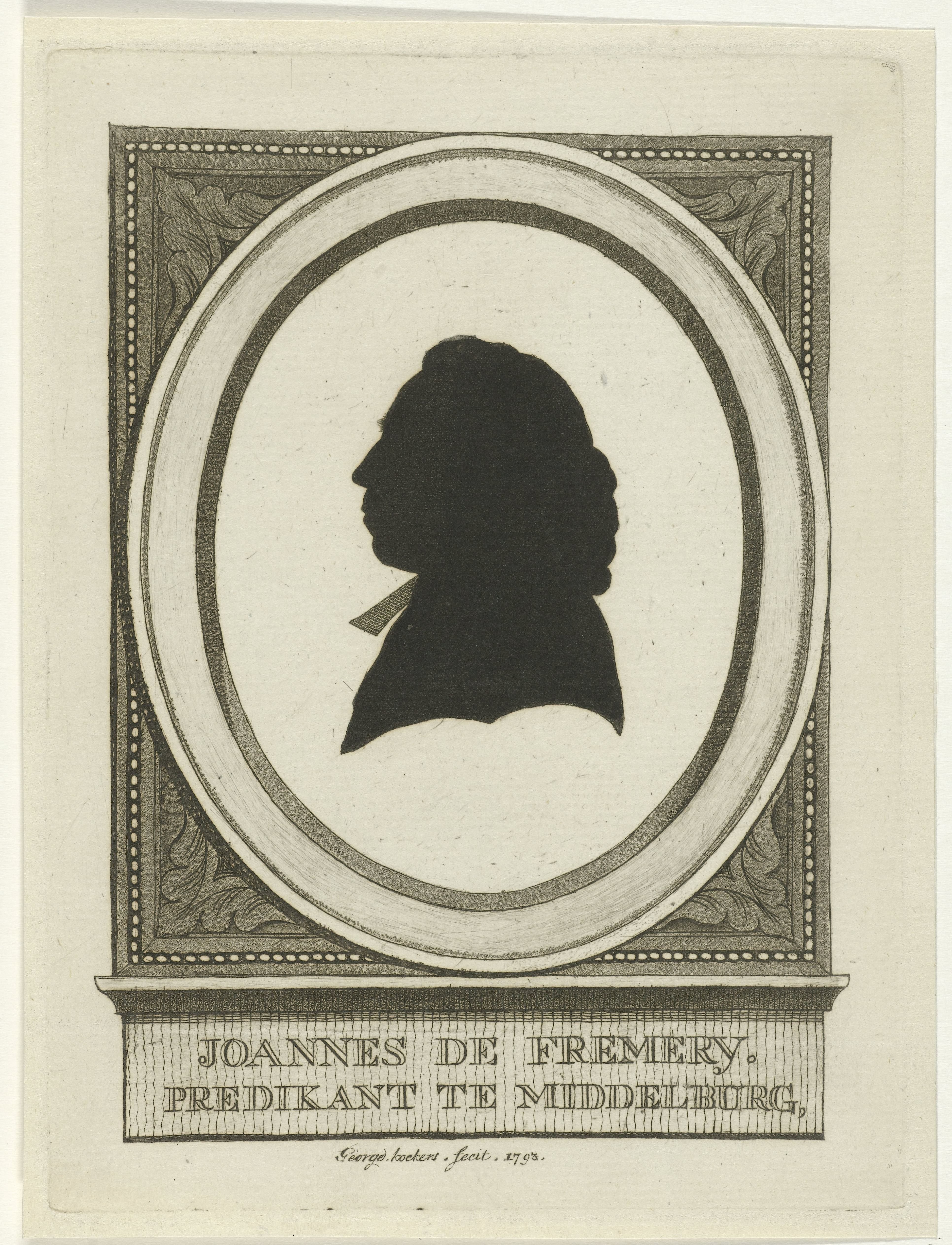 Silhouetportret van Joannes de Fremery