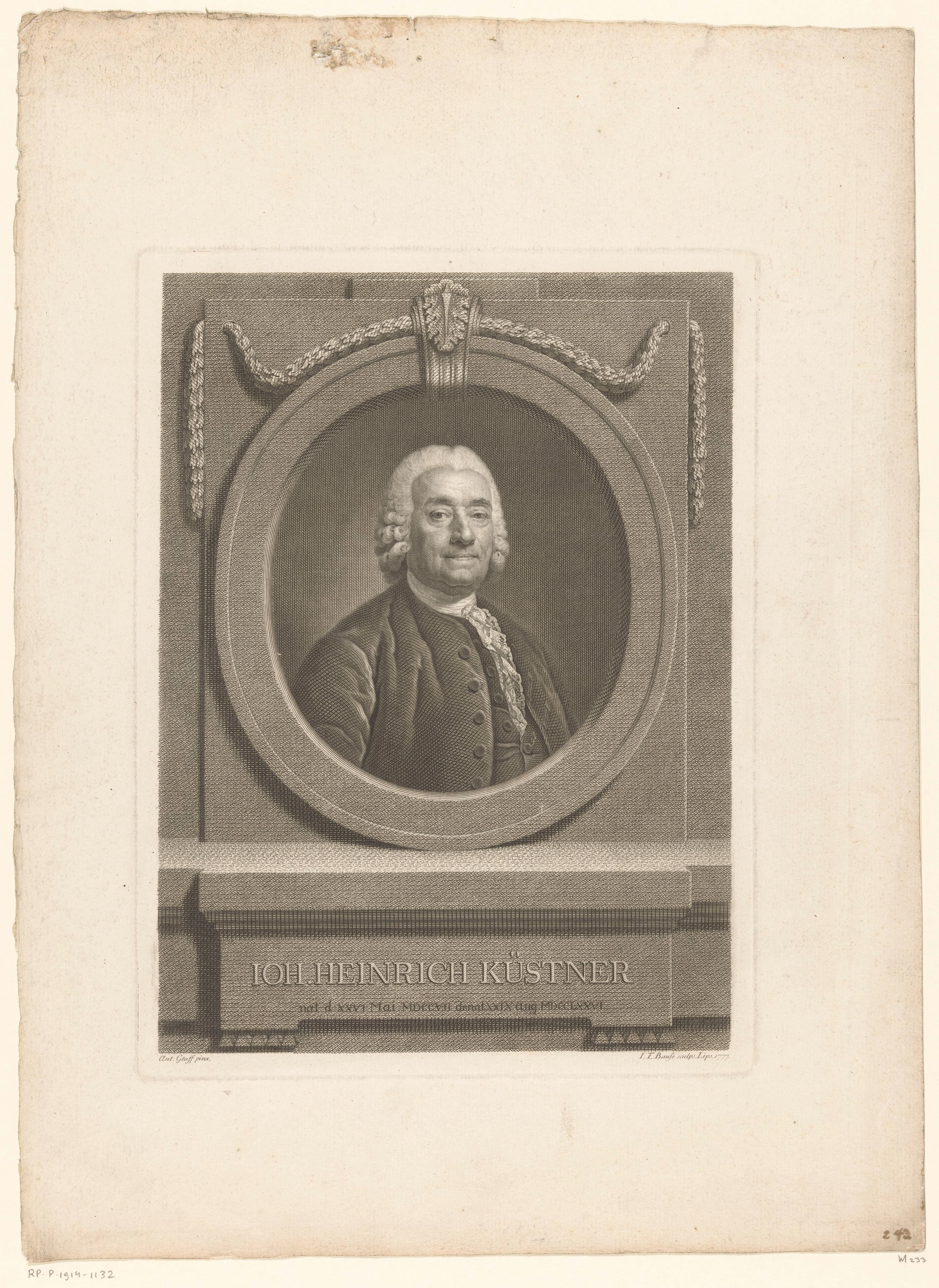 Portret van Johann Heinrich Küstner