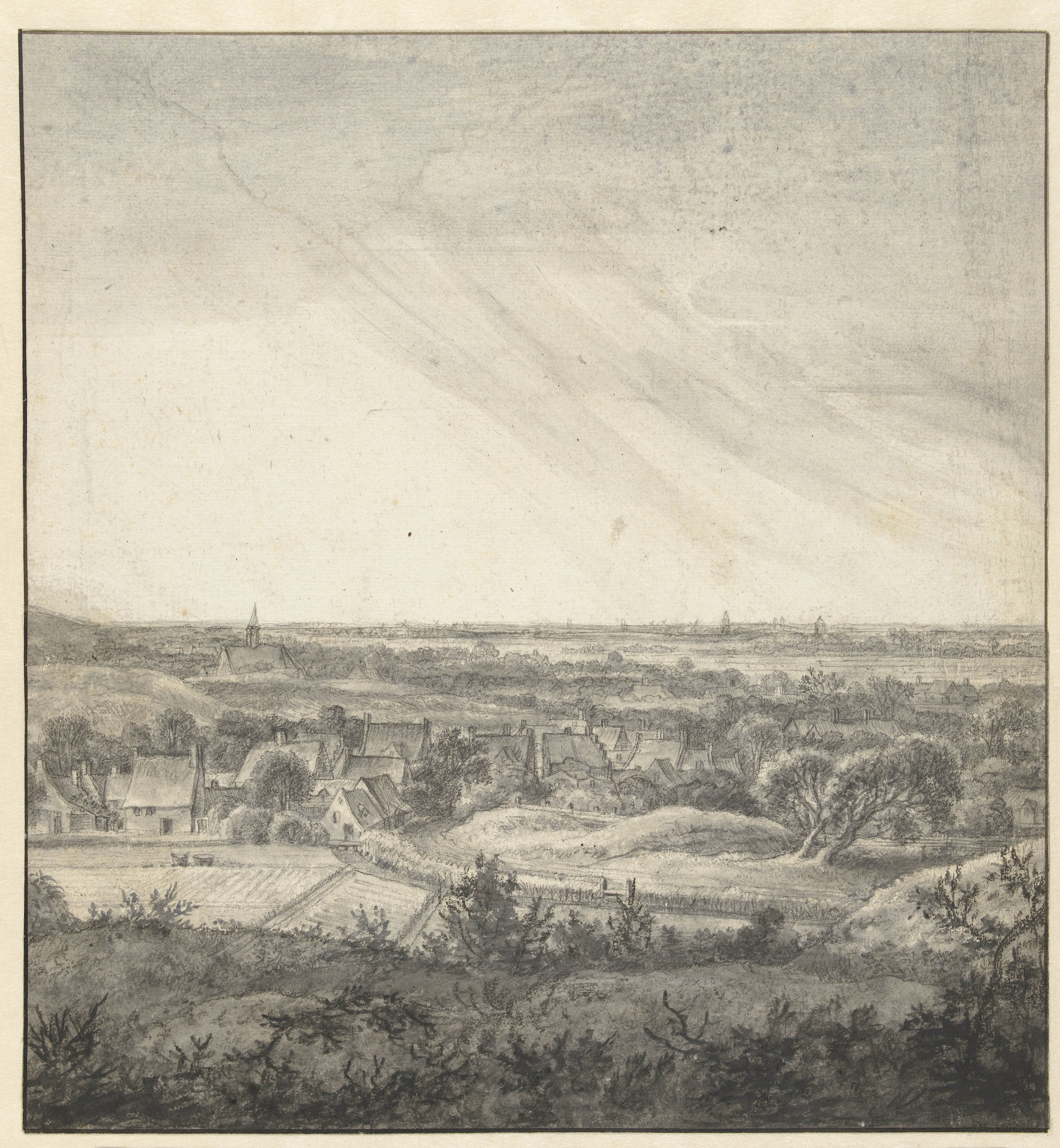 Gezicht vanuit de duinen op Bloemendaal