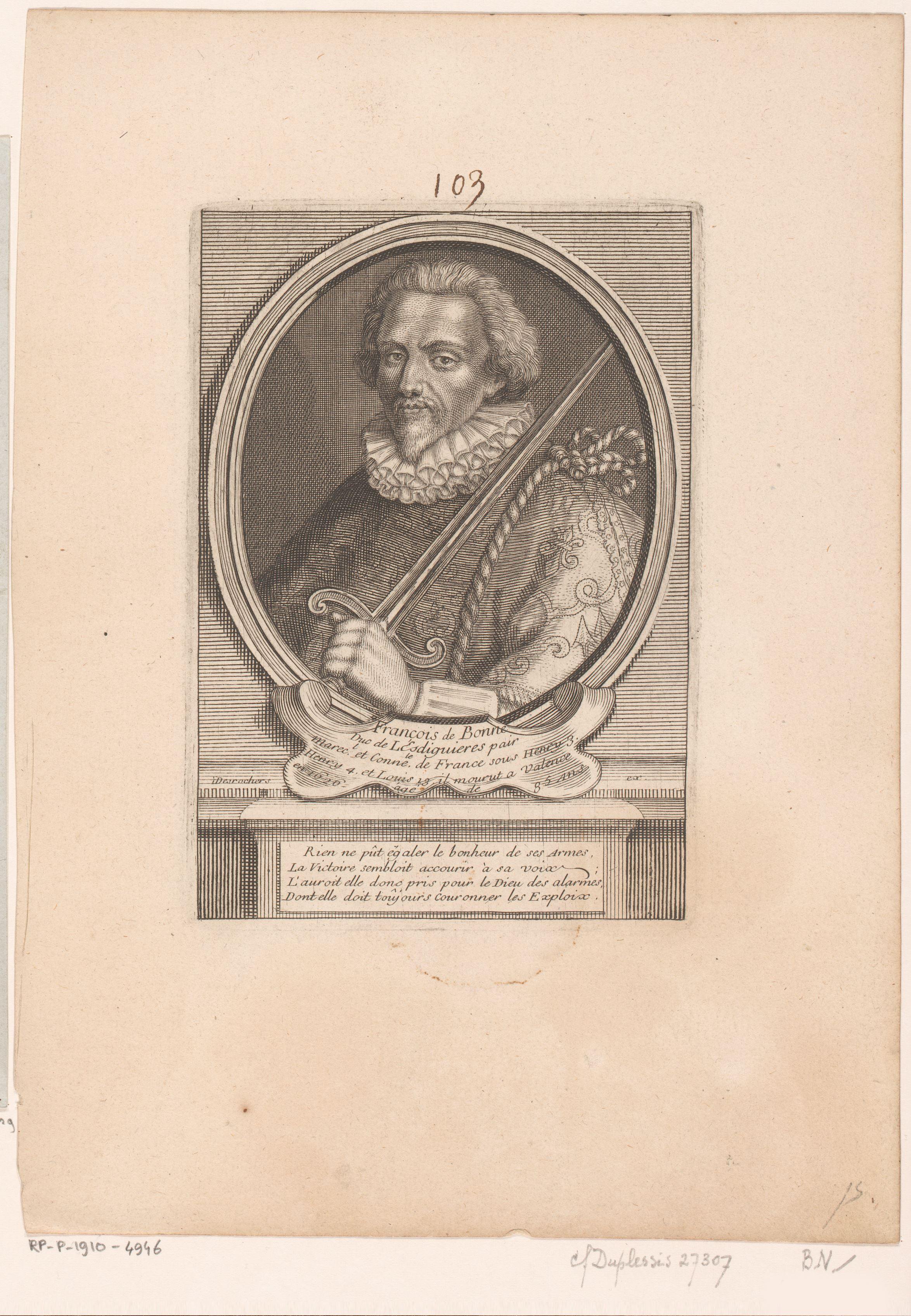 Portret van François de Bonne hertog van Lesdiguières