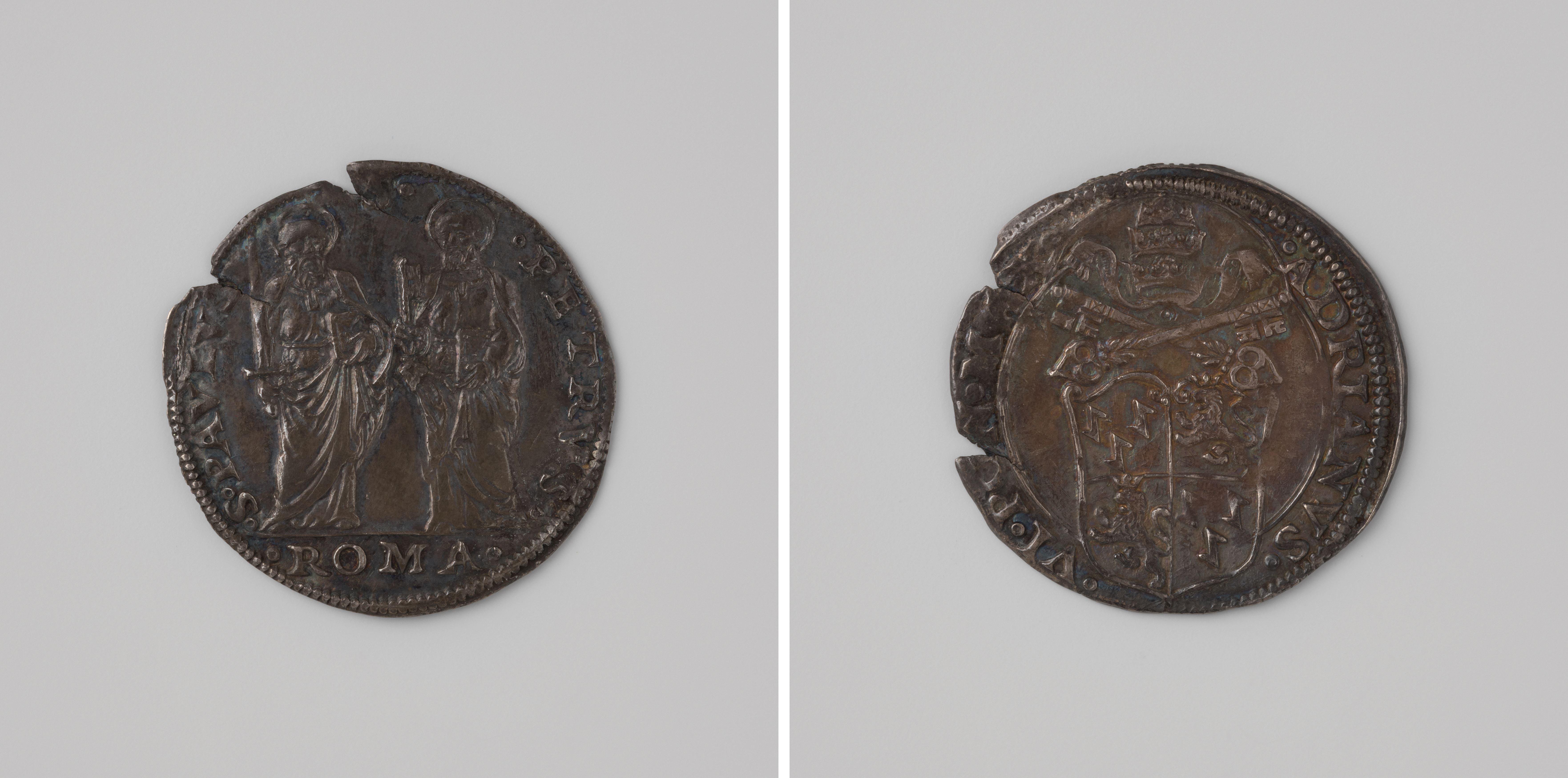 Grosso uit de kerkelijke Staat van paus Adrianus VI, 1522-1523