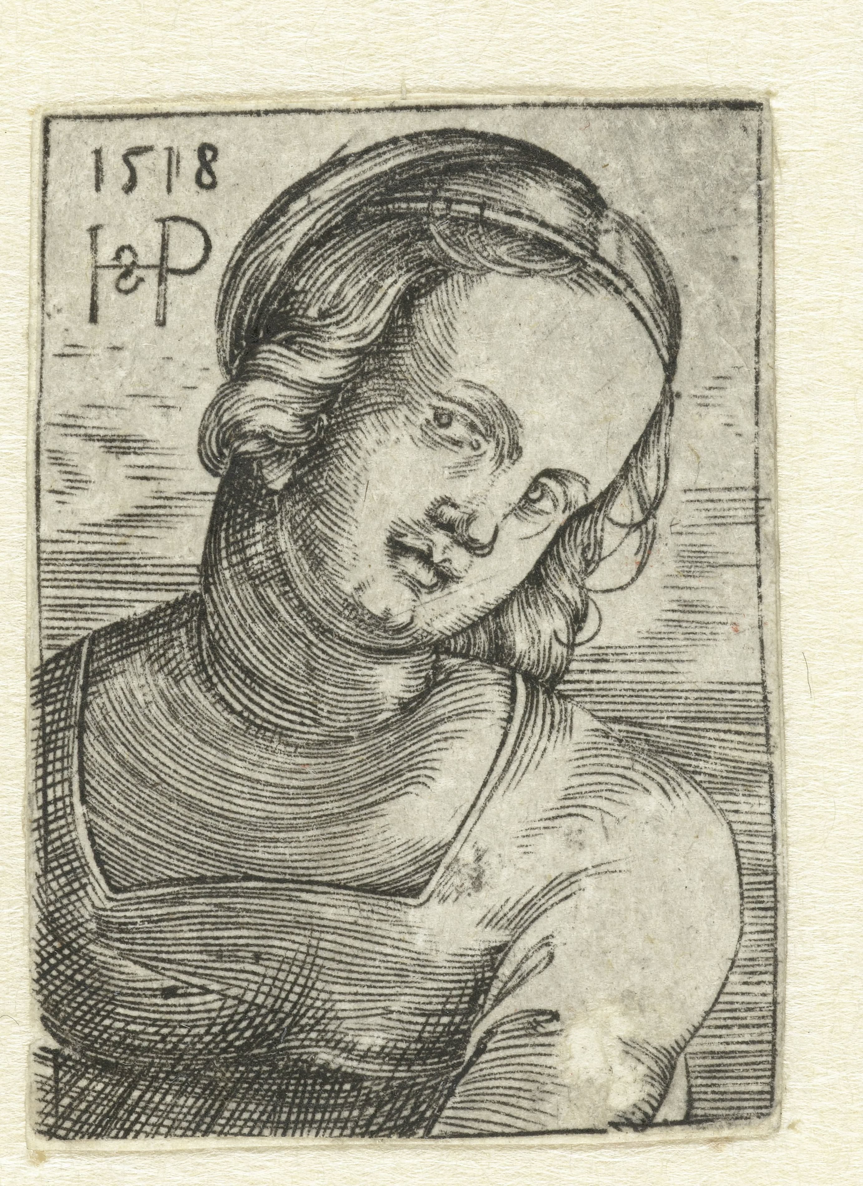 Borstbeeld van een jonge vrouw
