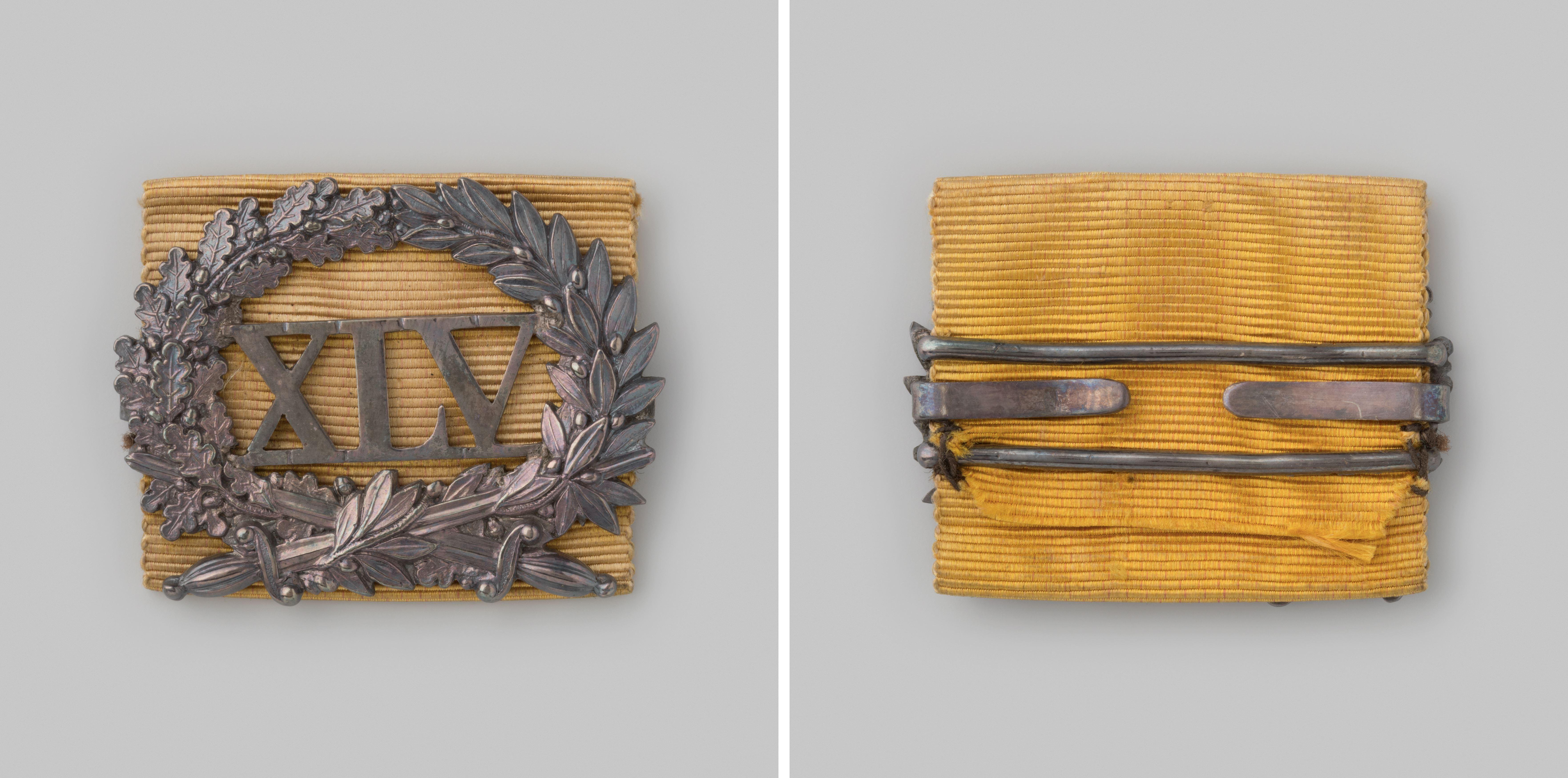 Ereteken (gesp) voor vijfenveertig jaar eervolle, langdurige en werkelijke dienst bij de schutterij als officier