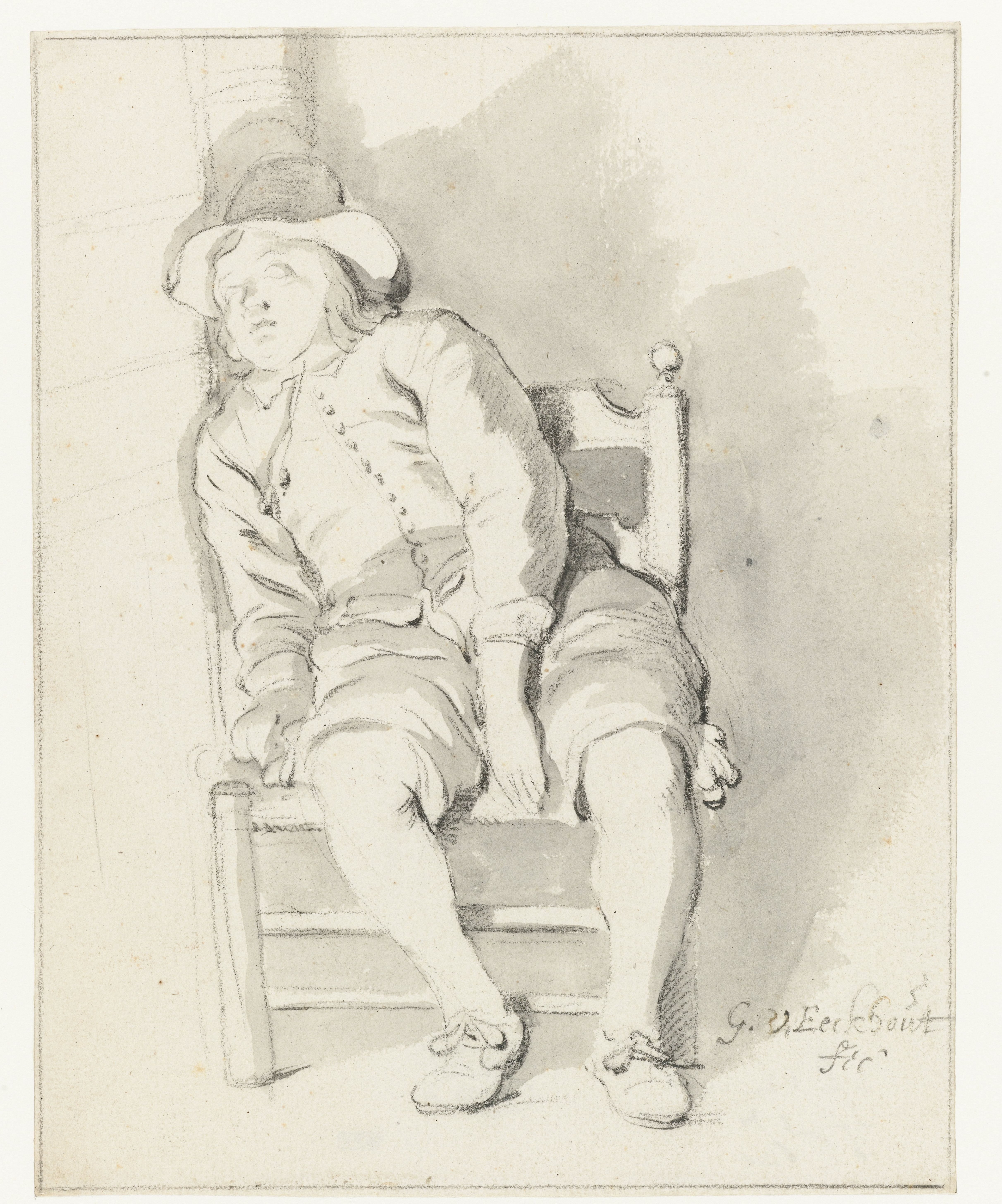 Sleeping Boy Sitting in a Chair