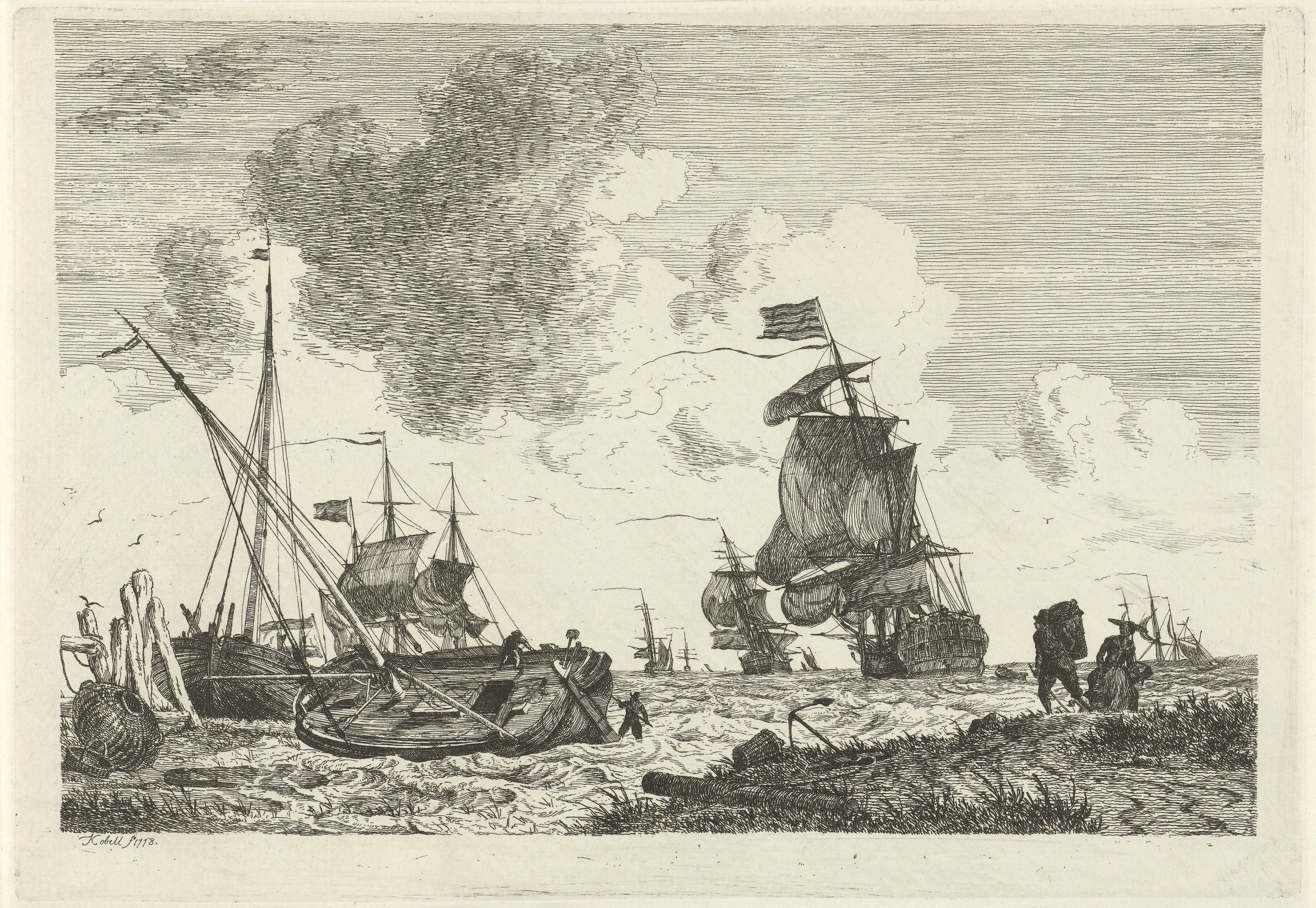 Zeegezicht bij stevige wind