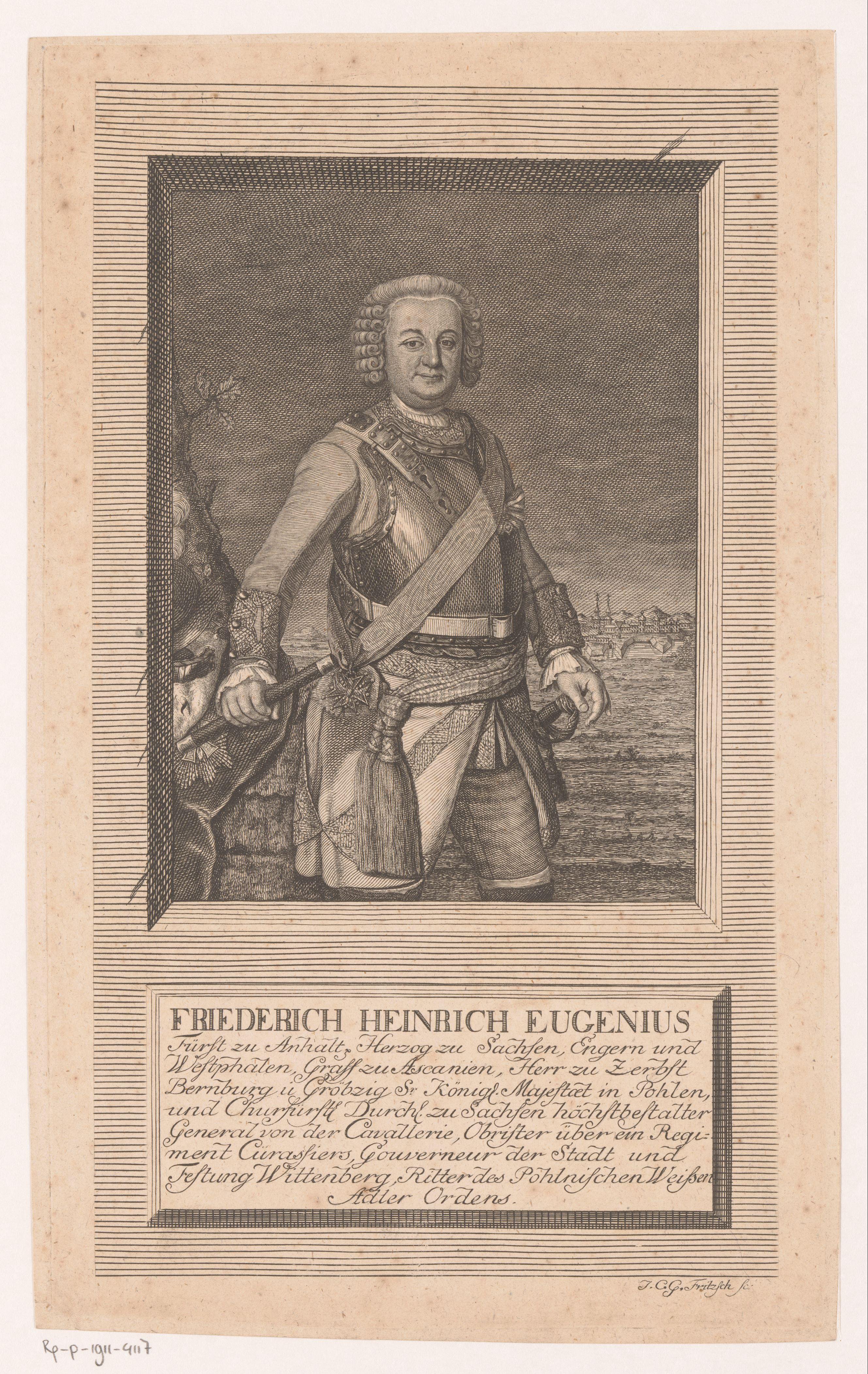 Portret van Friedrich Heinrich Eugenius von Anhalt