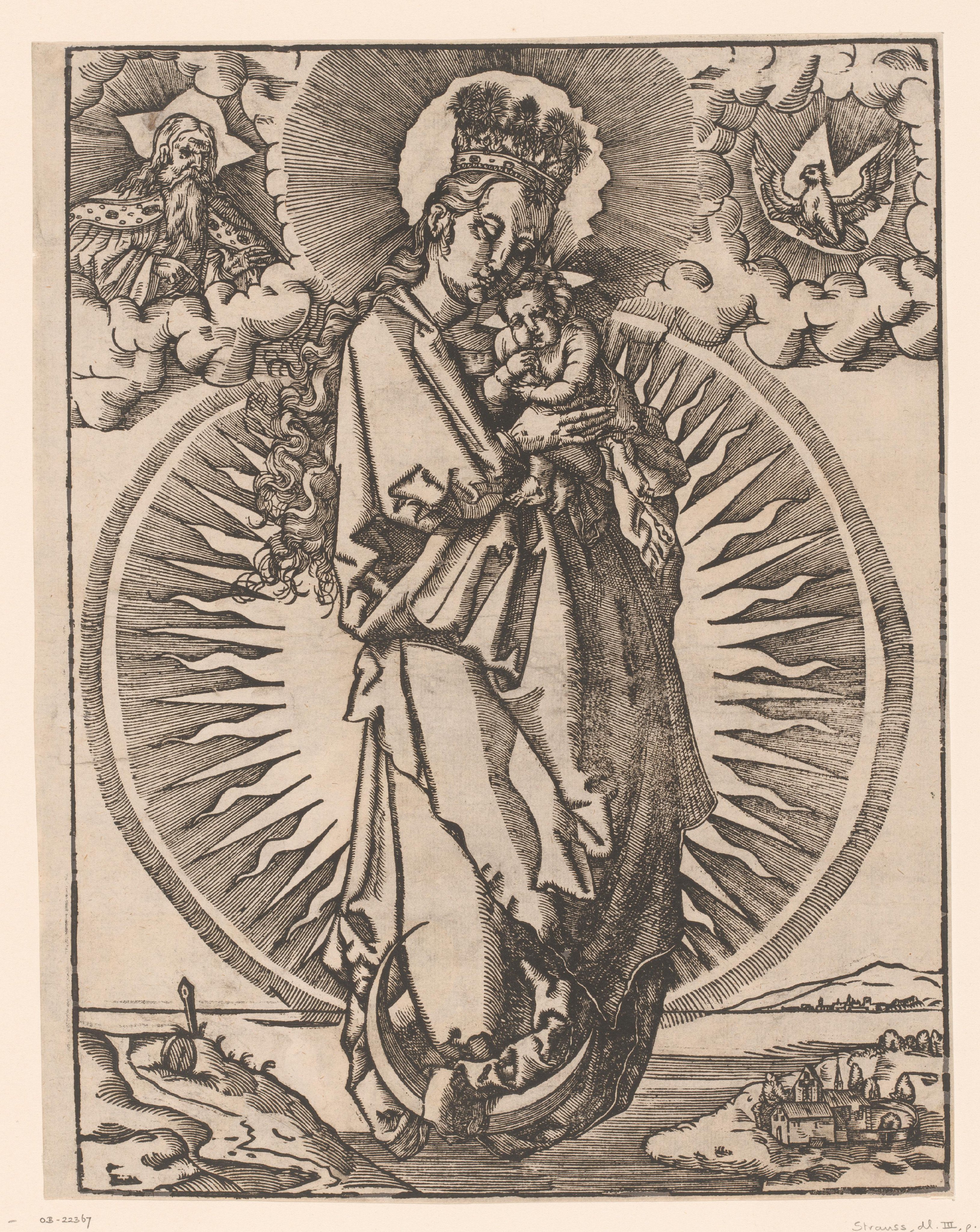 Madonna staande op de maansikkel