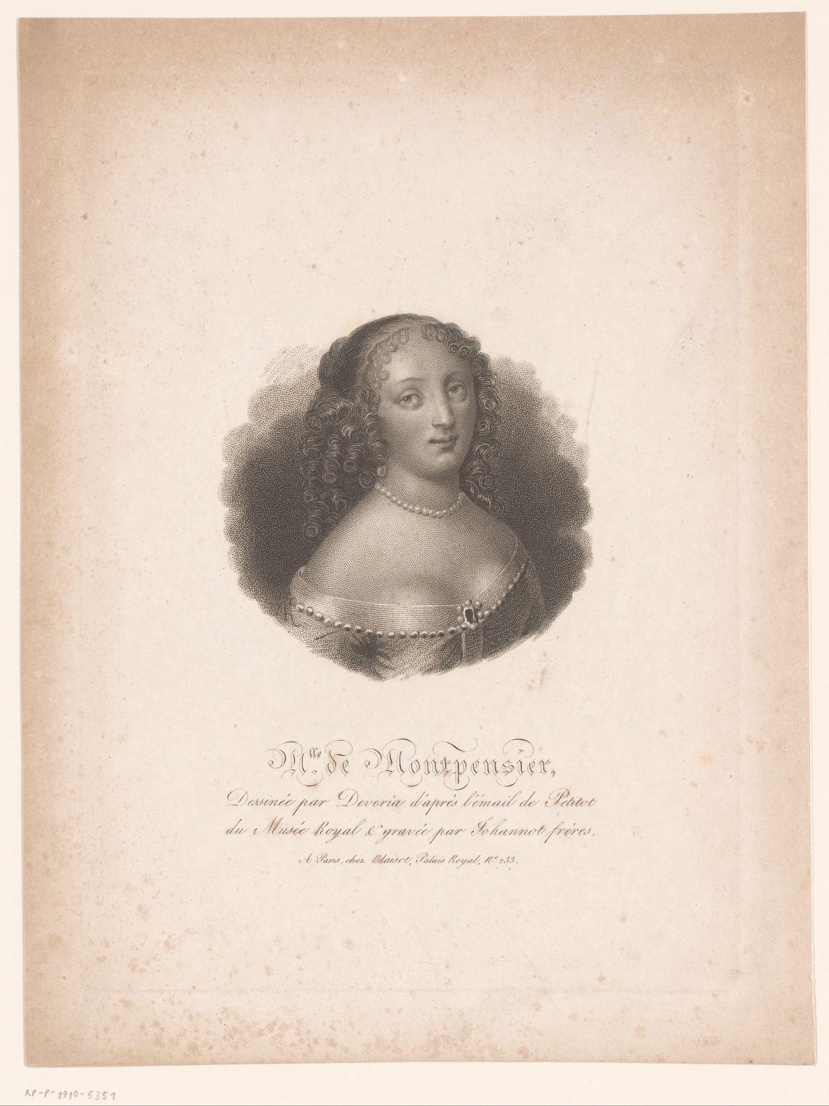 Portret van Anne Marie Louise van Orléans