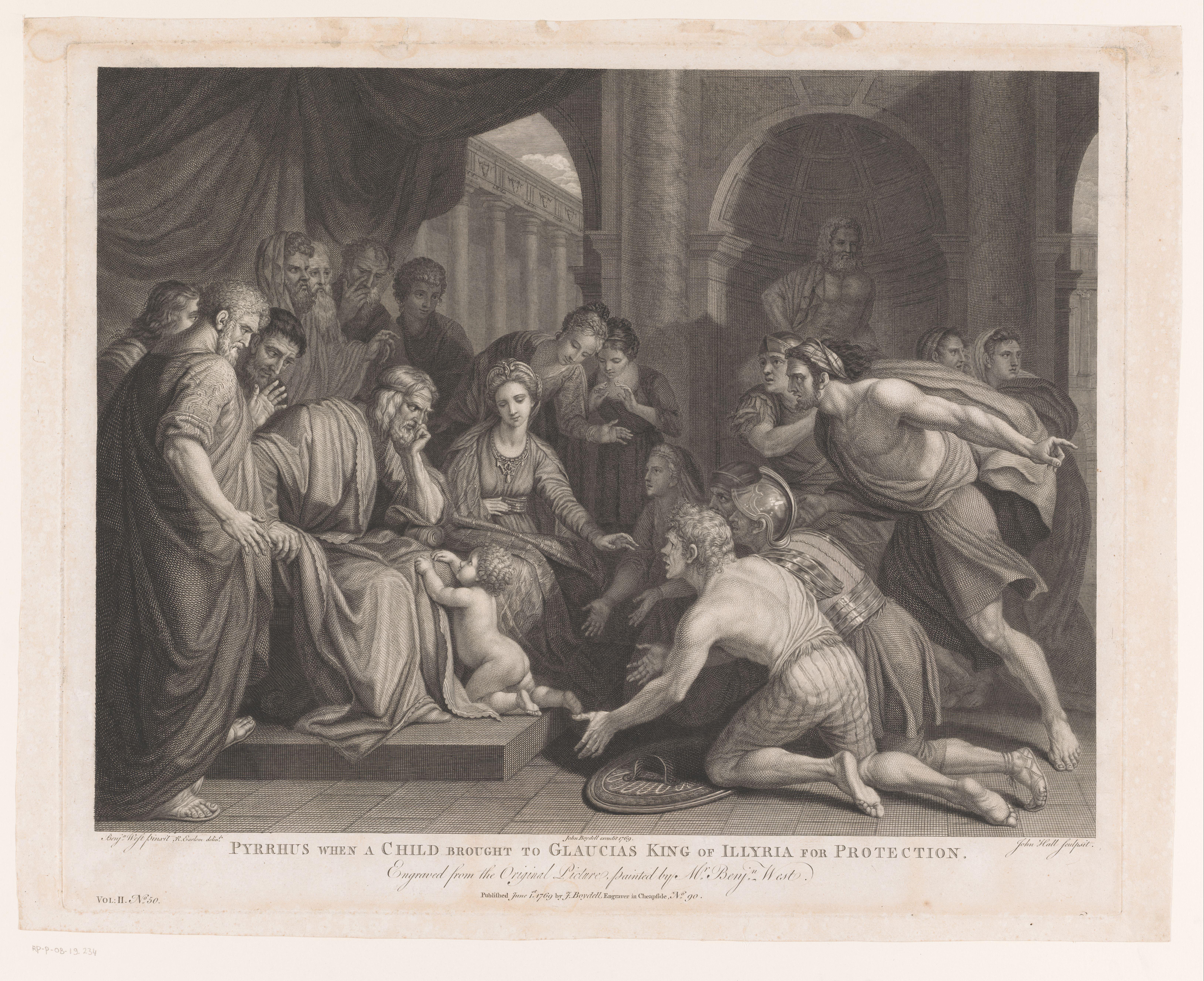 Pyrrhus als kind bij koning Glaucias gebracht ter bescherming