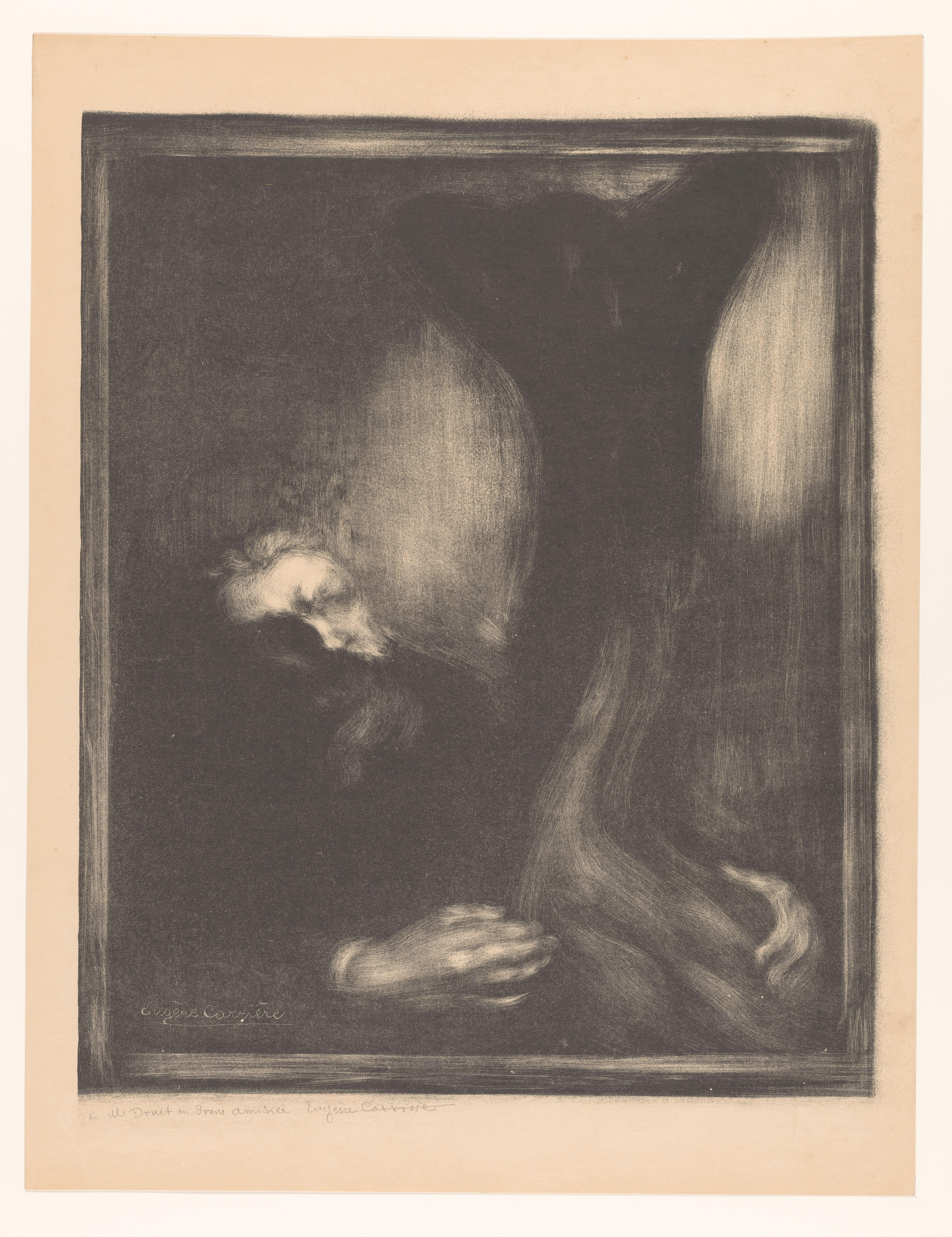 Portret van Rodin met een sculptuur