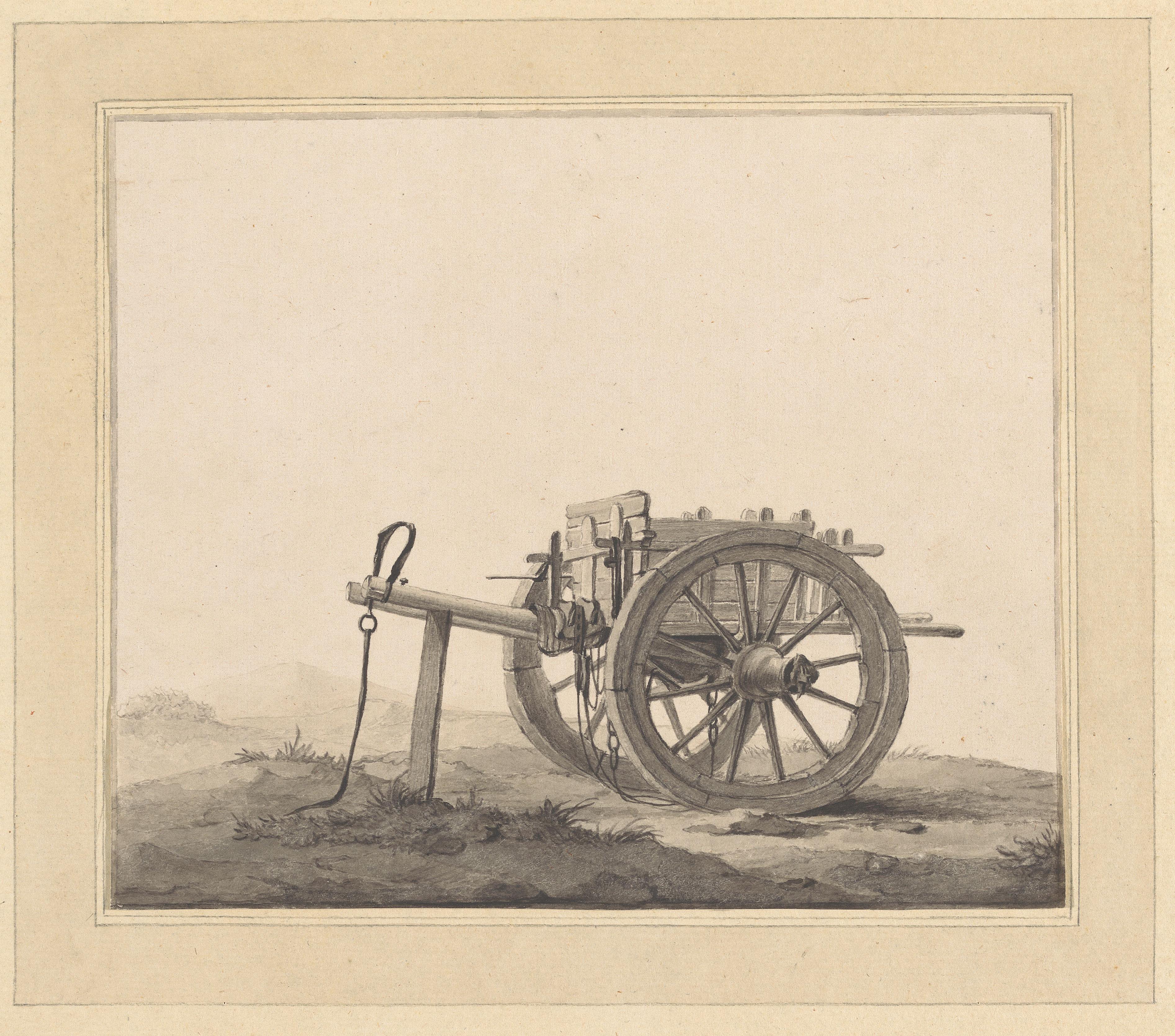 Een schelpenkar in landschap