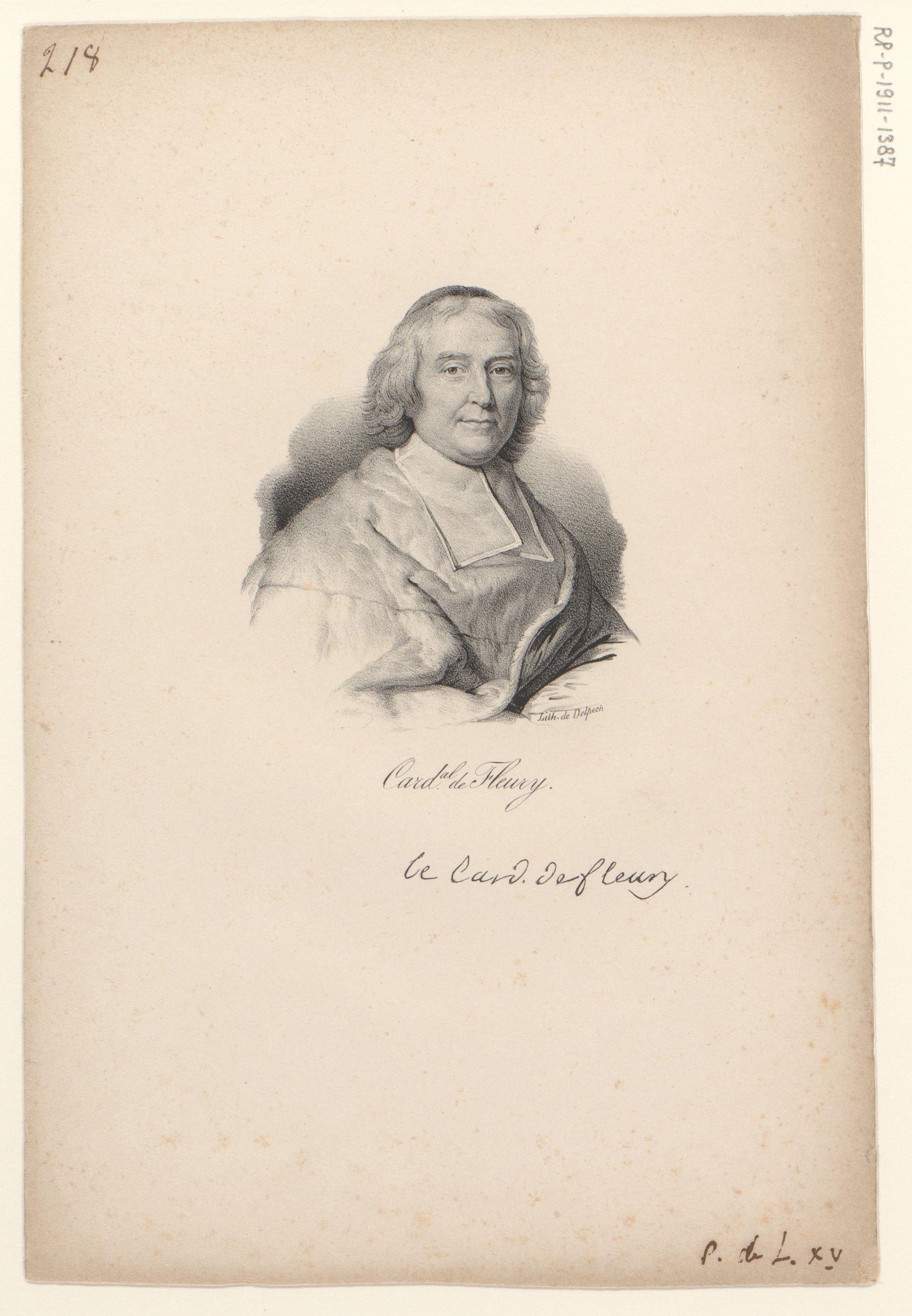 Portret van André-Hercule de Fleury