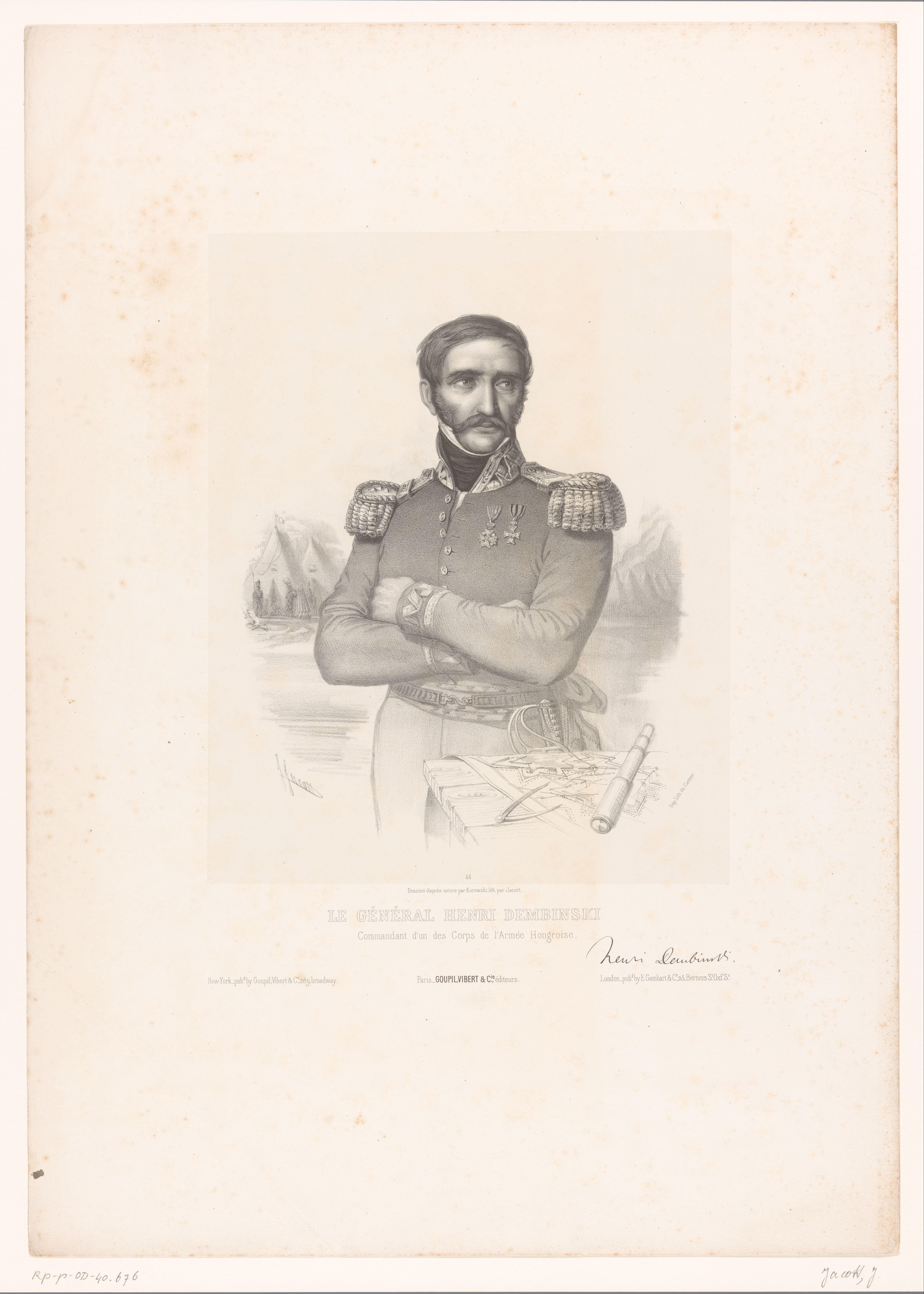 Portret van generaal Henryk Dembiński