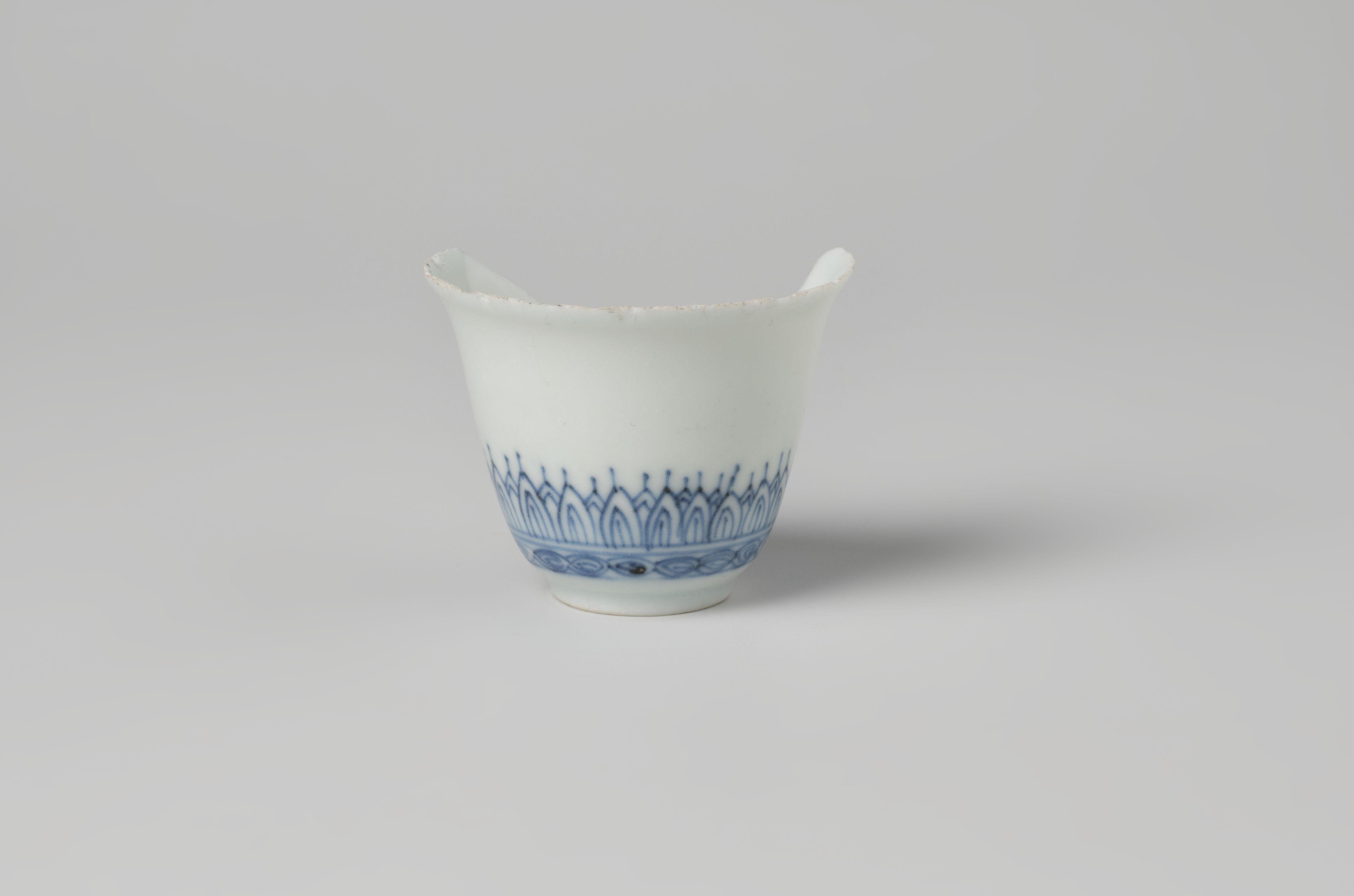 Fragment of a winecup of Chinese porcelain from the wreck of the Dutch East Indiaman Witte Leeuw