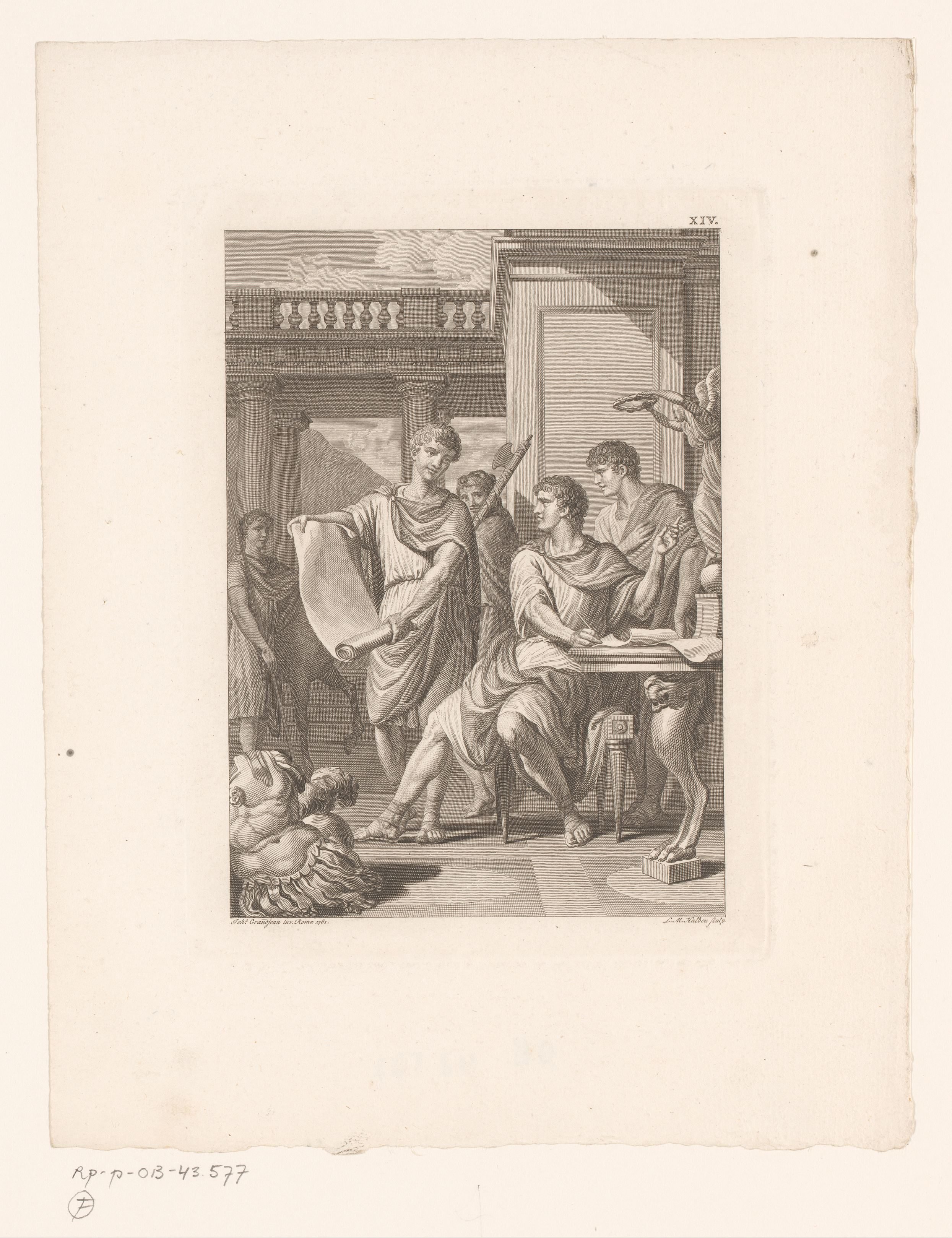 Germanicus ontrolt een papier