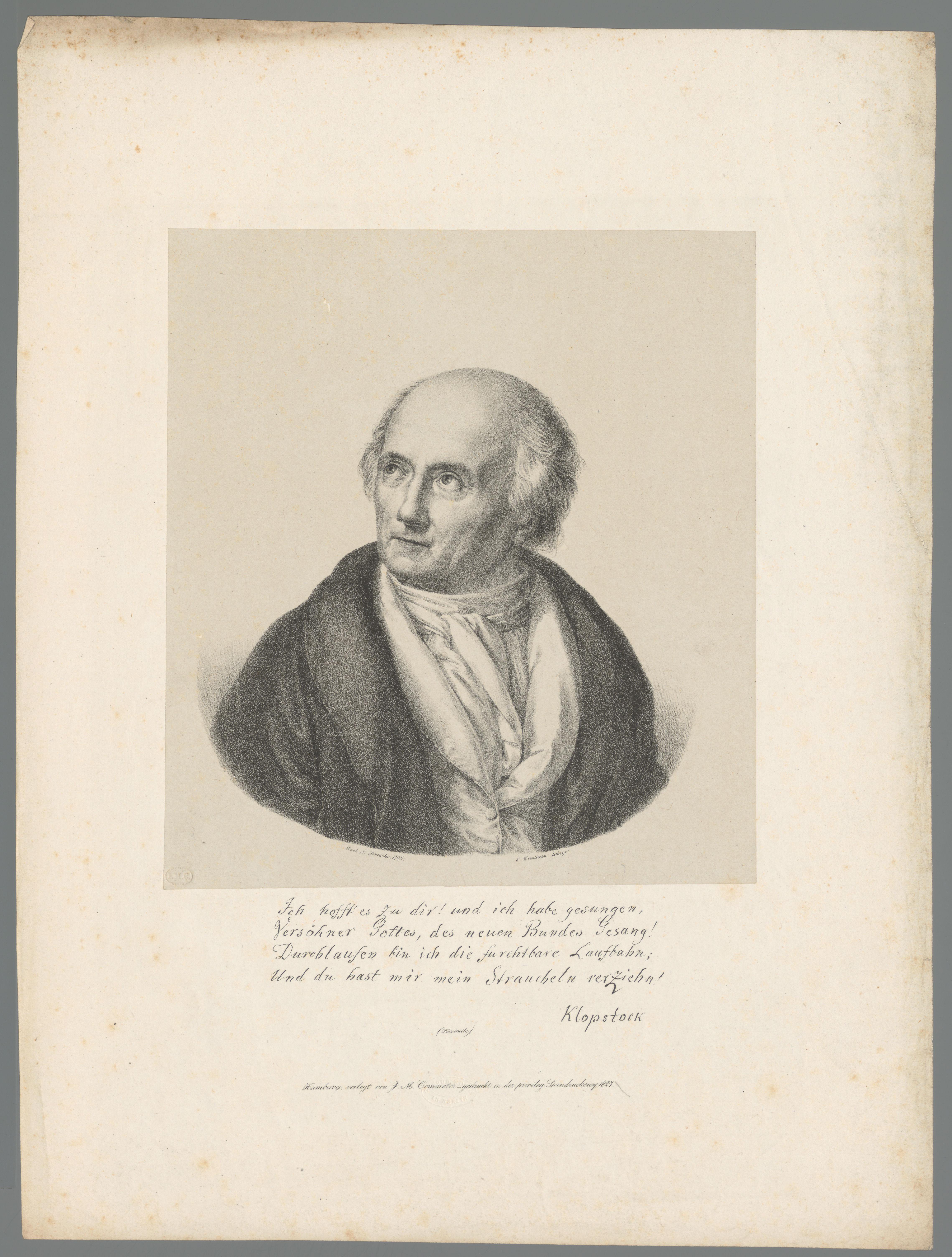 Portret van Friedrich Gottlieb Klopstock