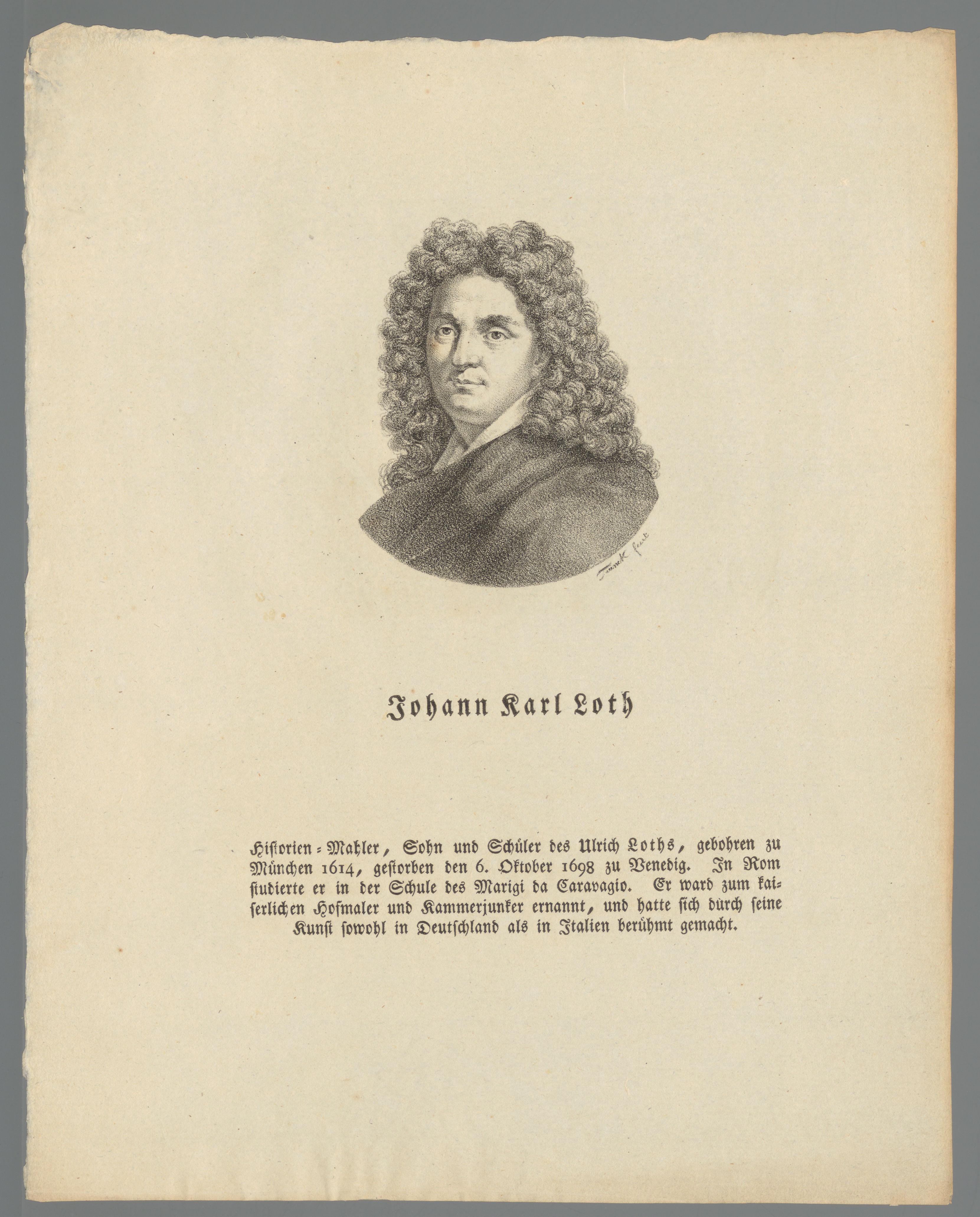 Portret van Johann Carl Loth