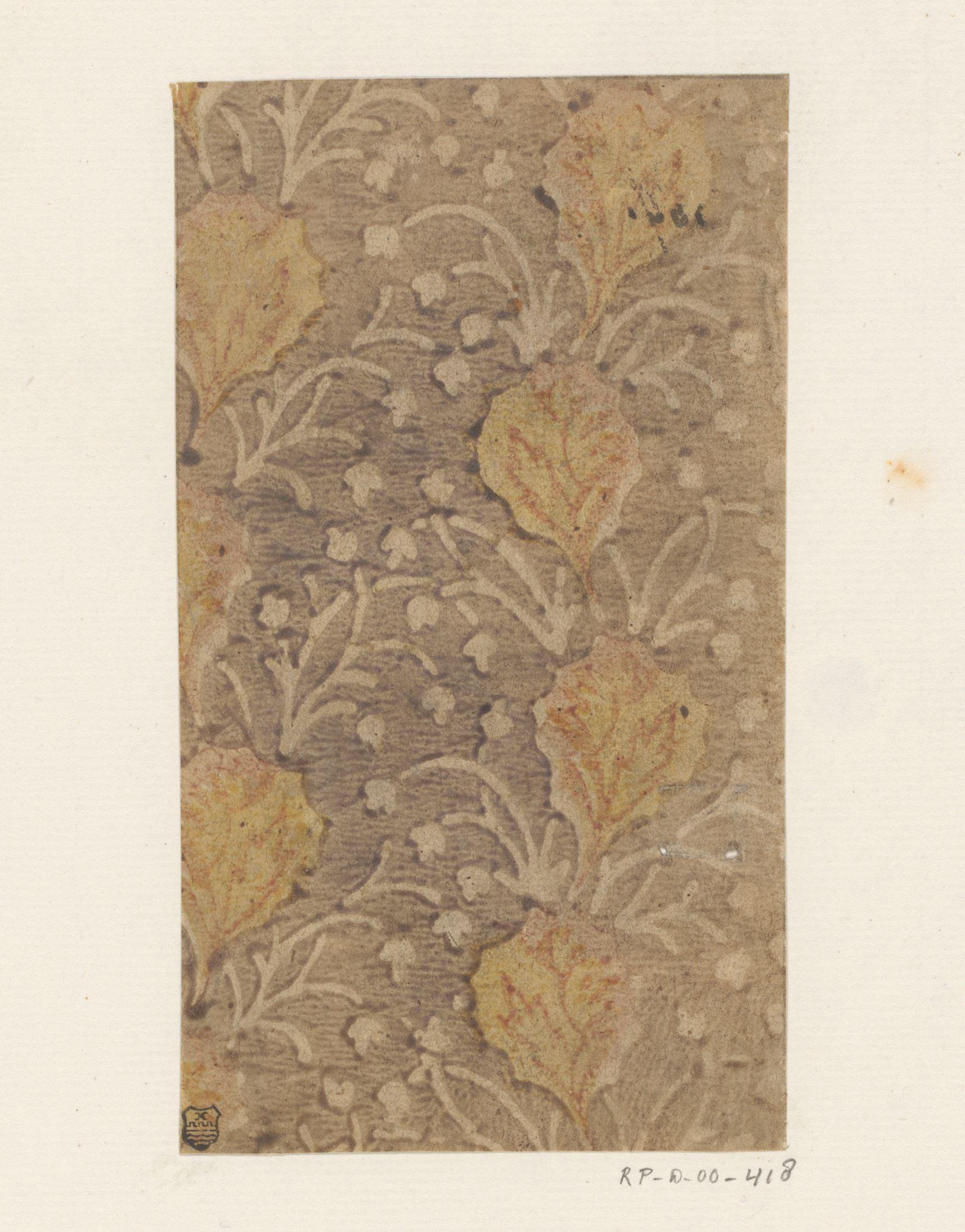 Blad met banenpatroon van bloemen met ranken