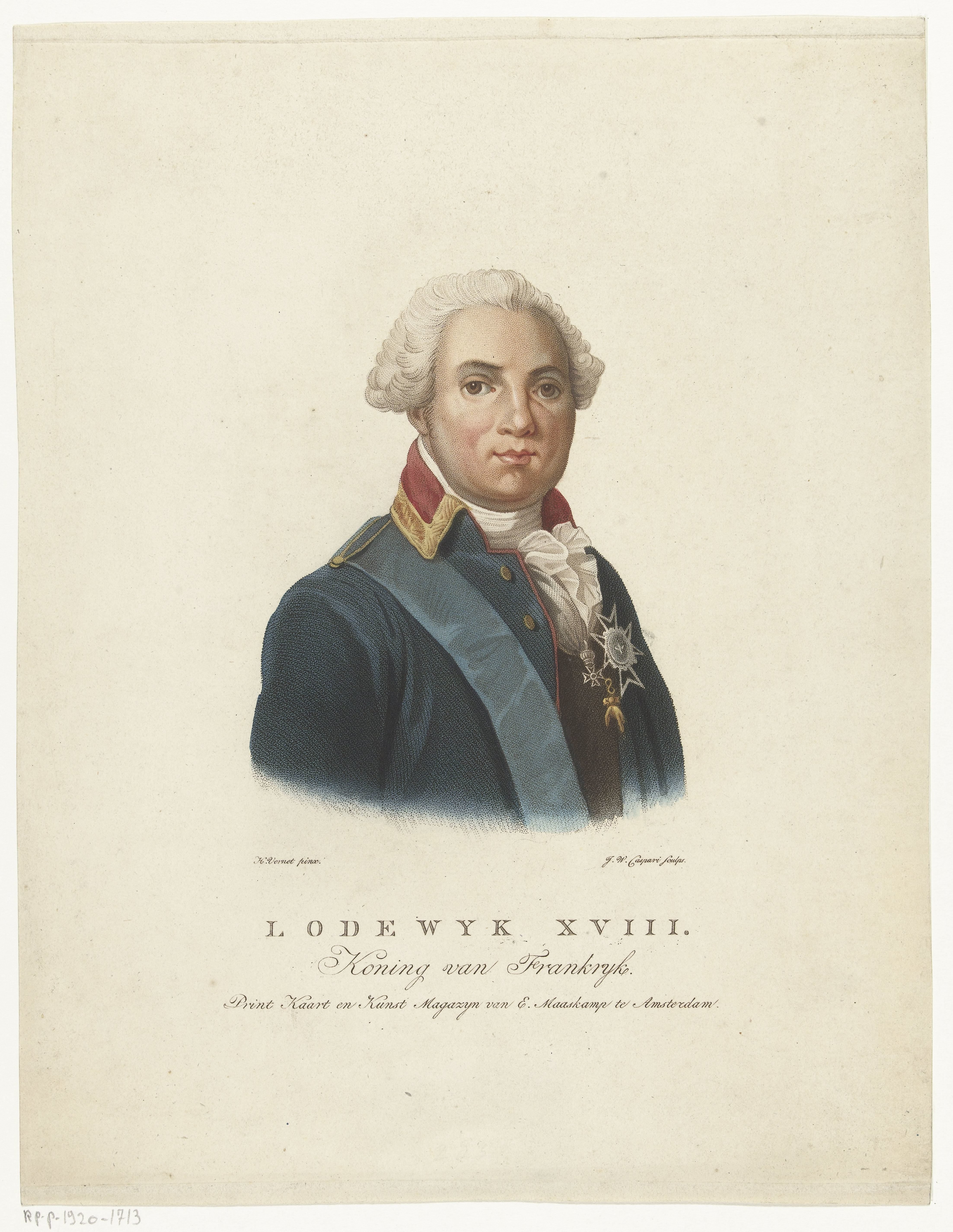Portret van Lodewijk XVIII, koning van Frankrijk
