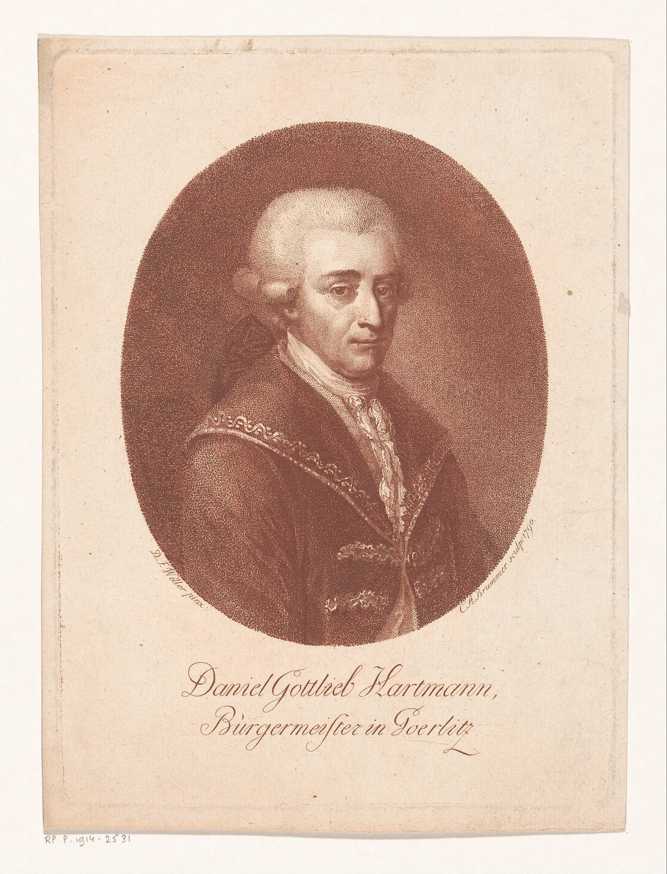 Portret van Daniel Gottlieb Hartmann