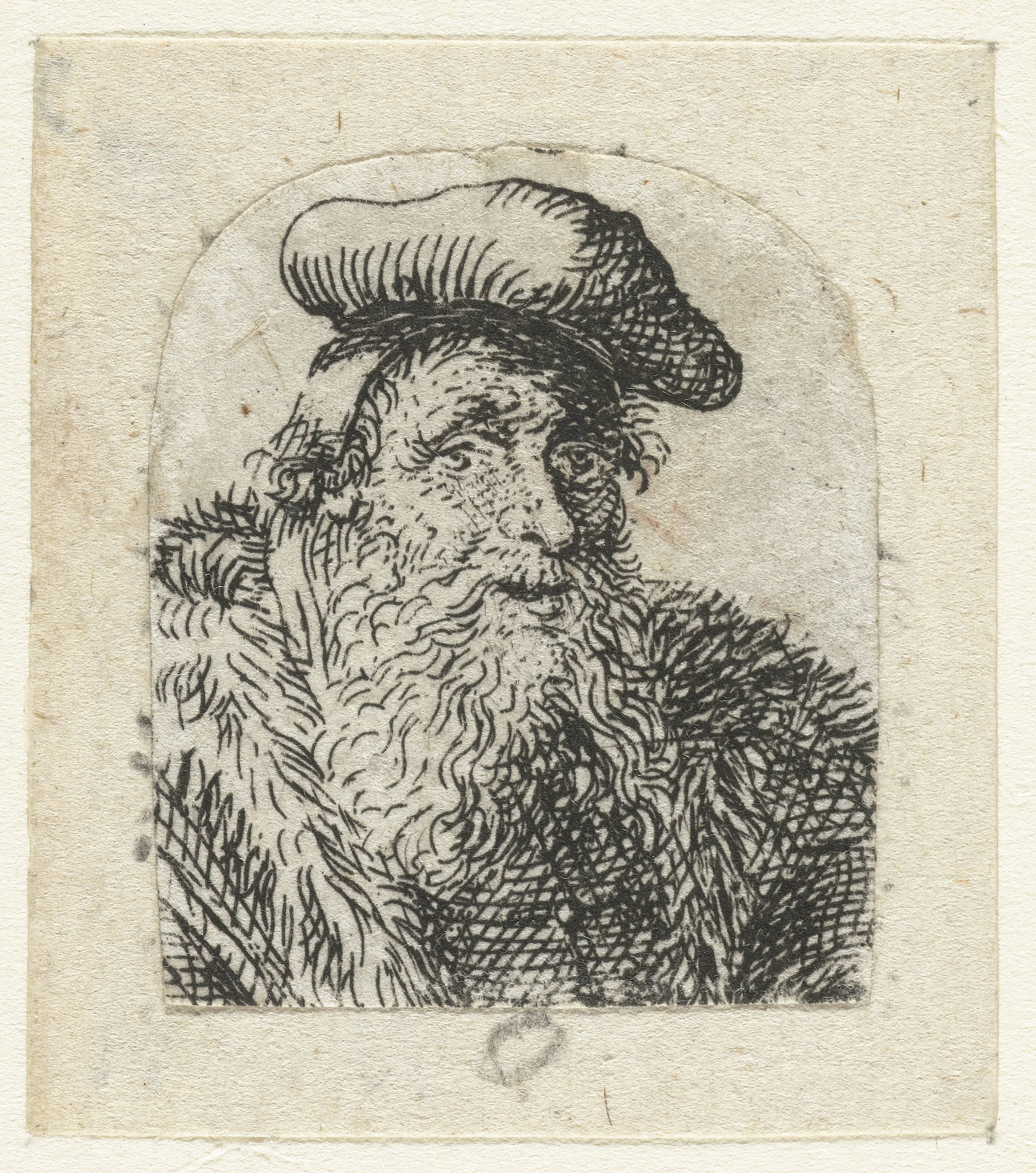 Buste van een man met baret