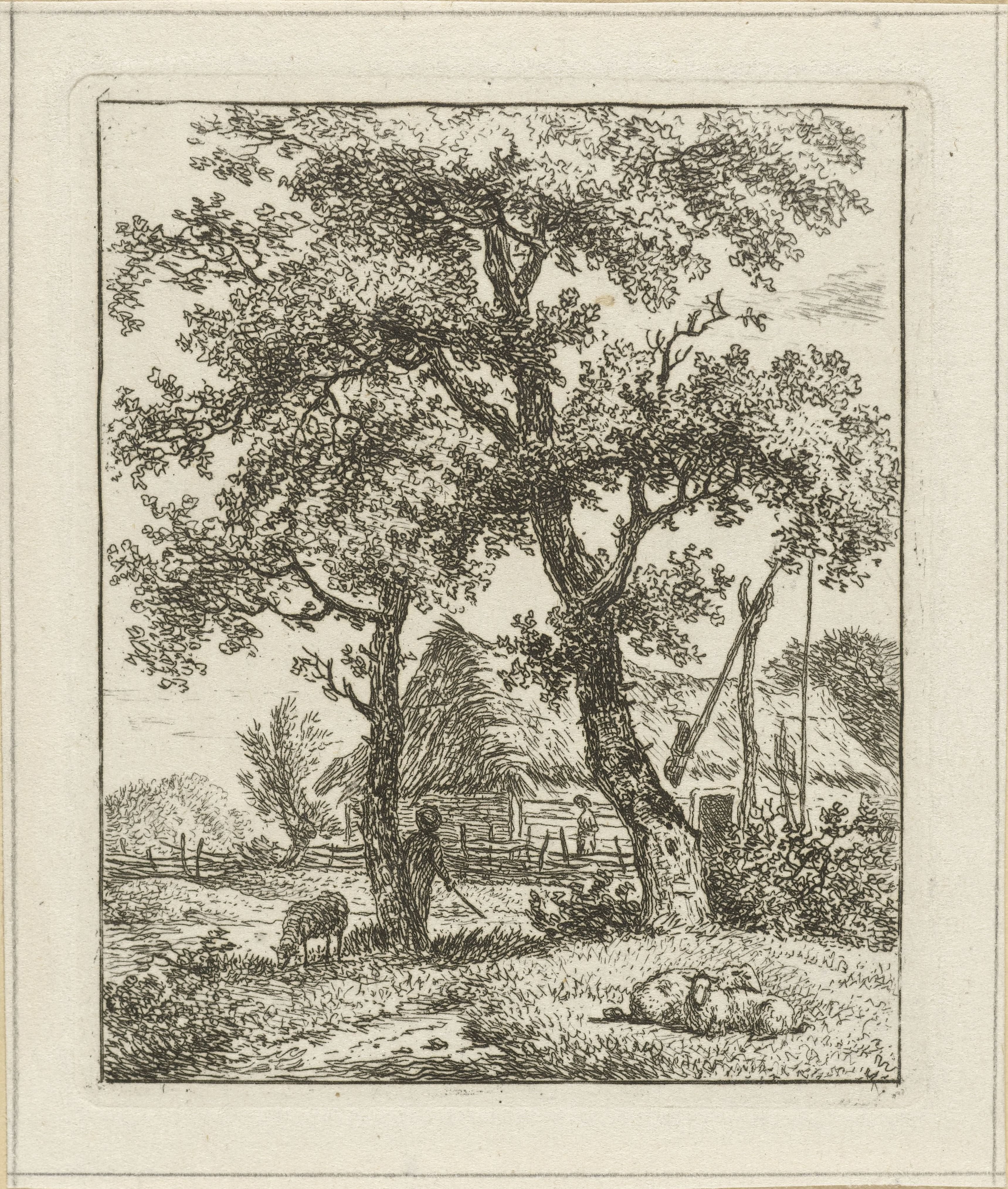 Boerderij en schaapsherder